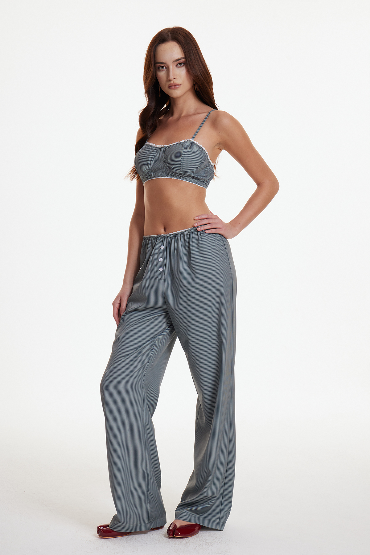 Eren Spaghetti Crop Pants Set