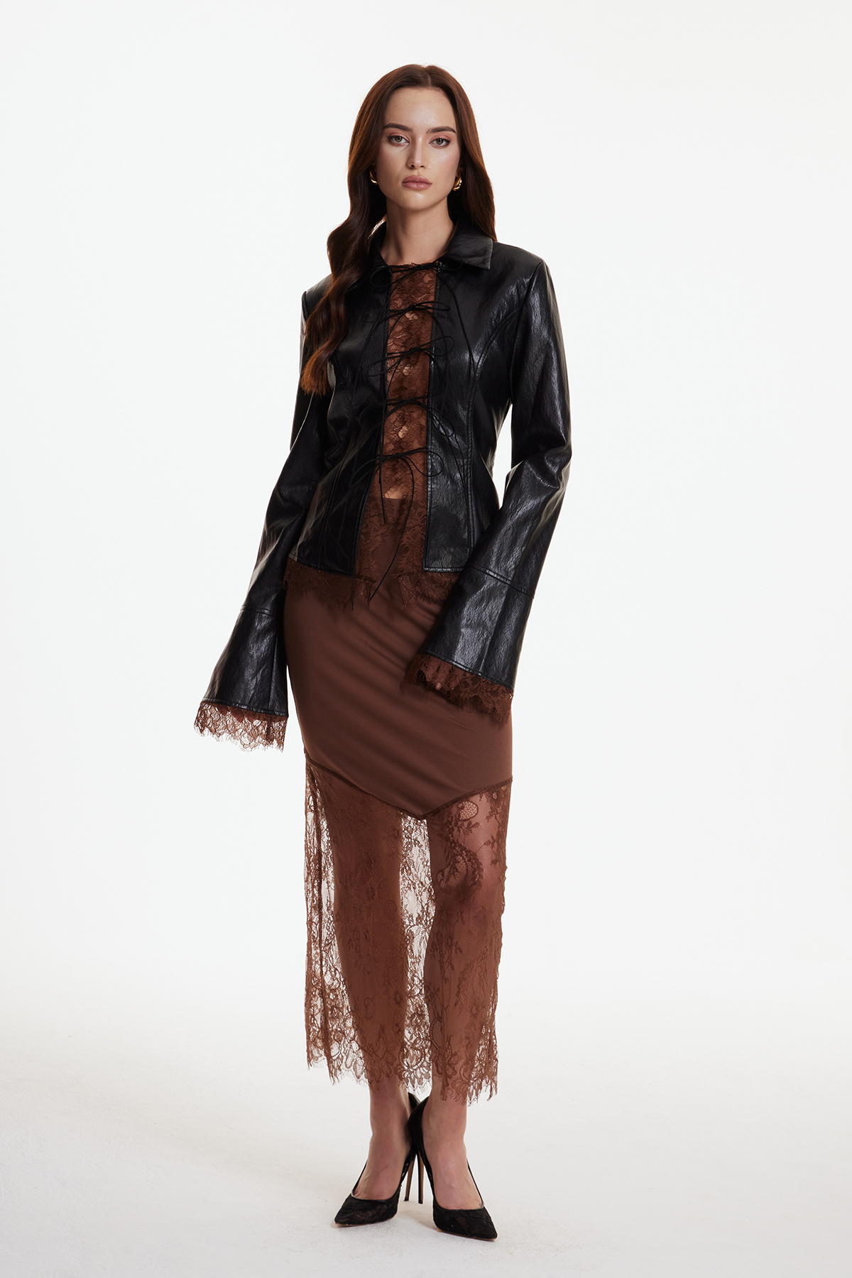 Erez Lace Leather Top
