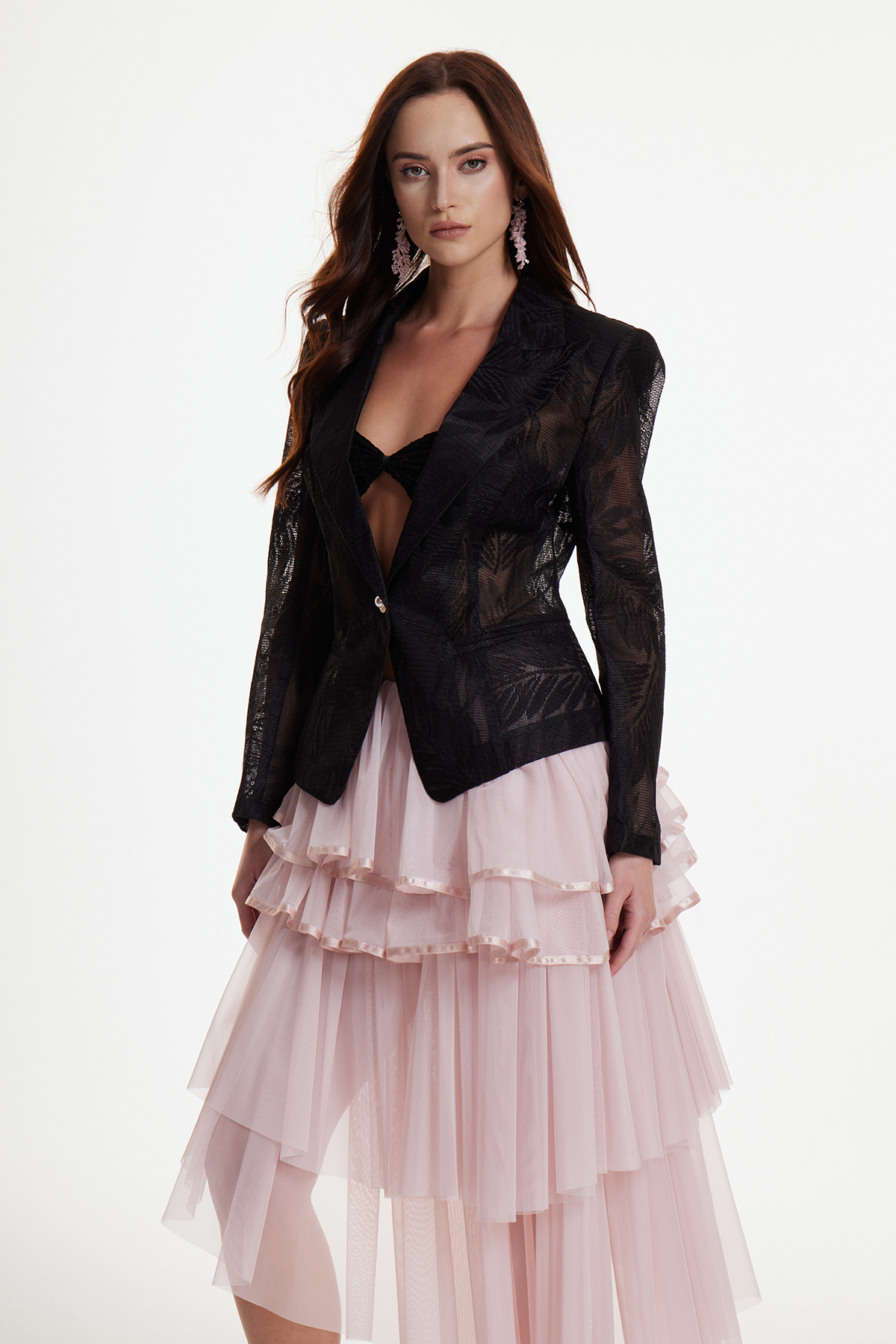 Ergi Mesh Print Blazer