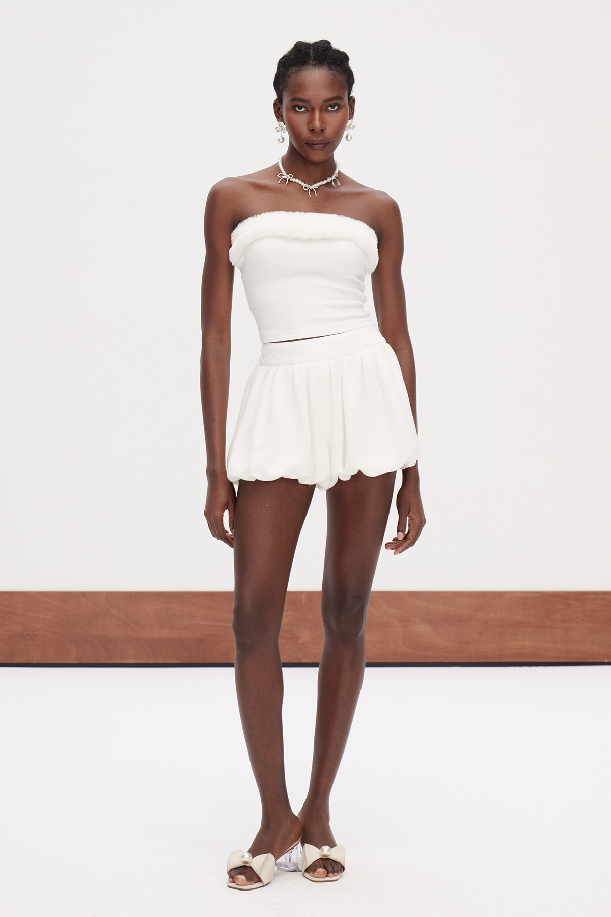 Eric Faux Fur Bubble Skirt Set