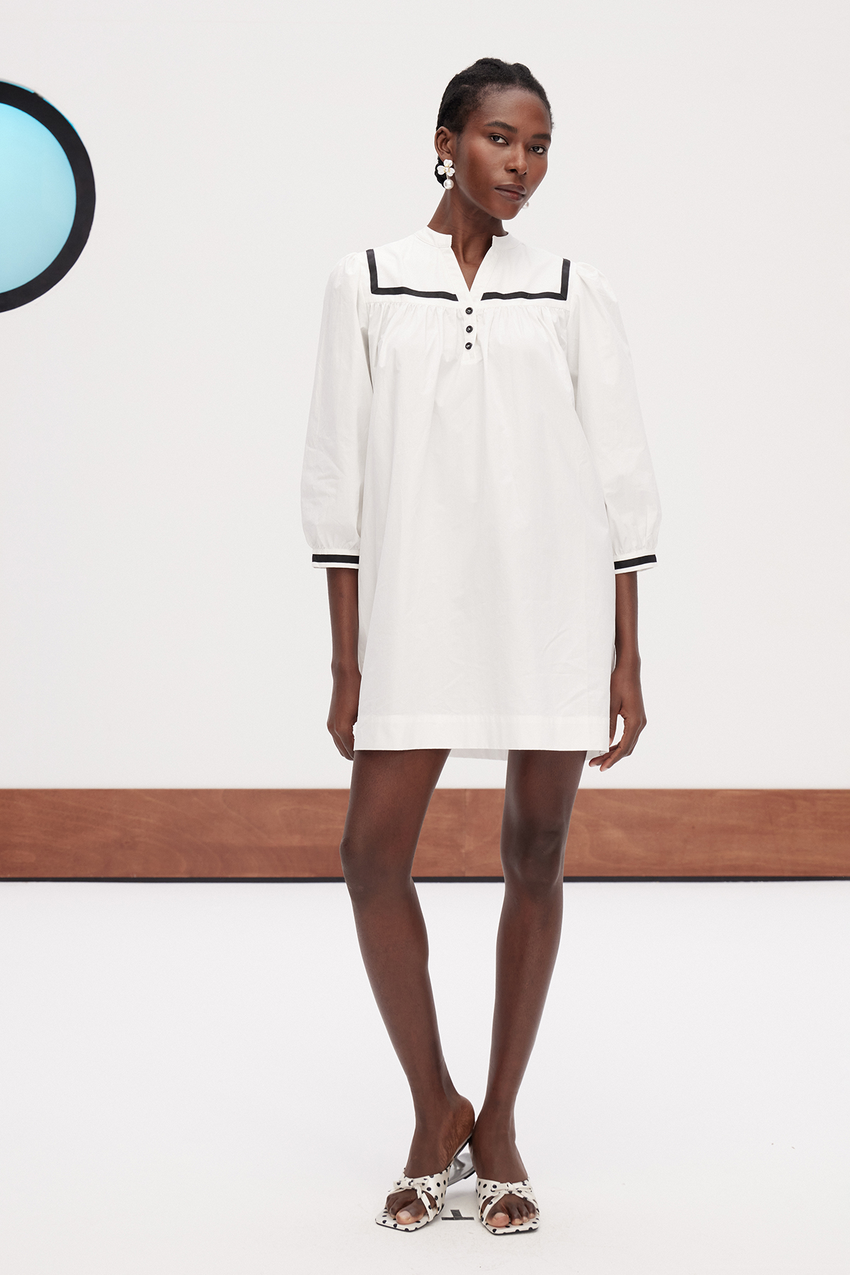 Erick Balloon Sleeve Mini Dress