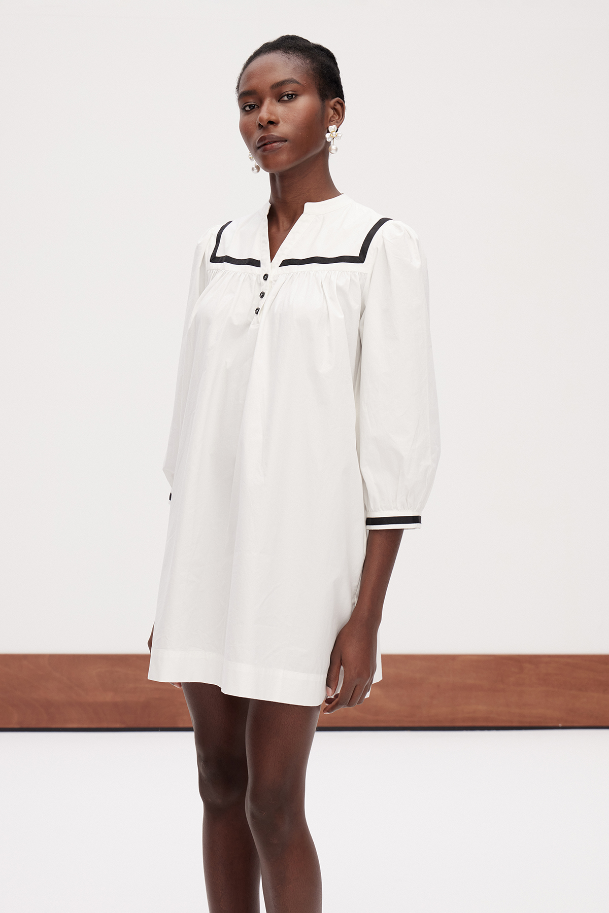 Erick Balloon Sleeve Mini Dress