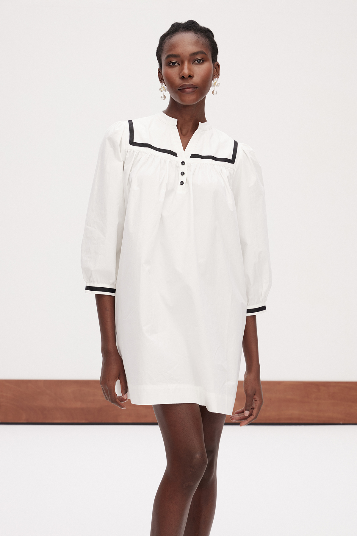 Erick Balloon Sleeve Mini Dress