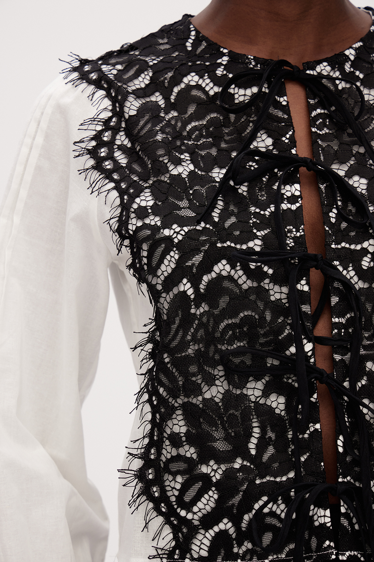 Erina Lace Balloon Sleeve Top