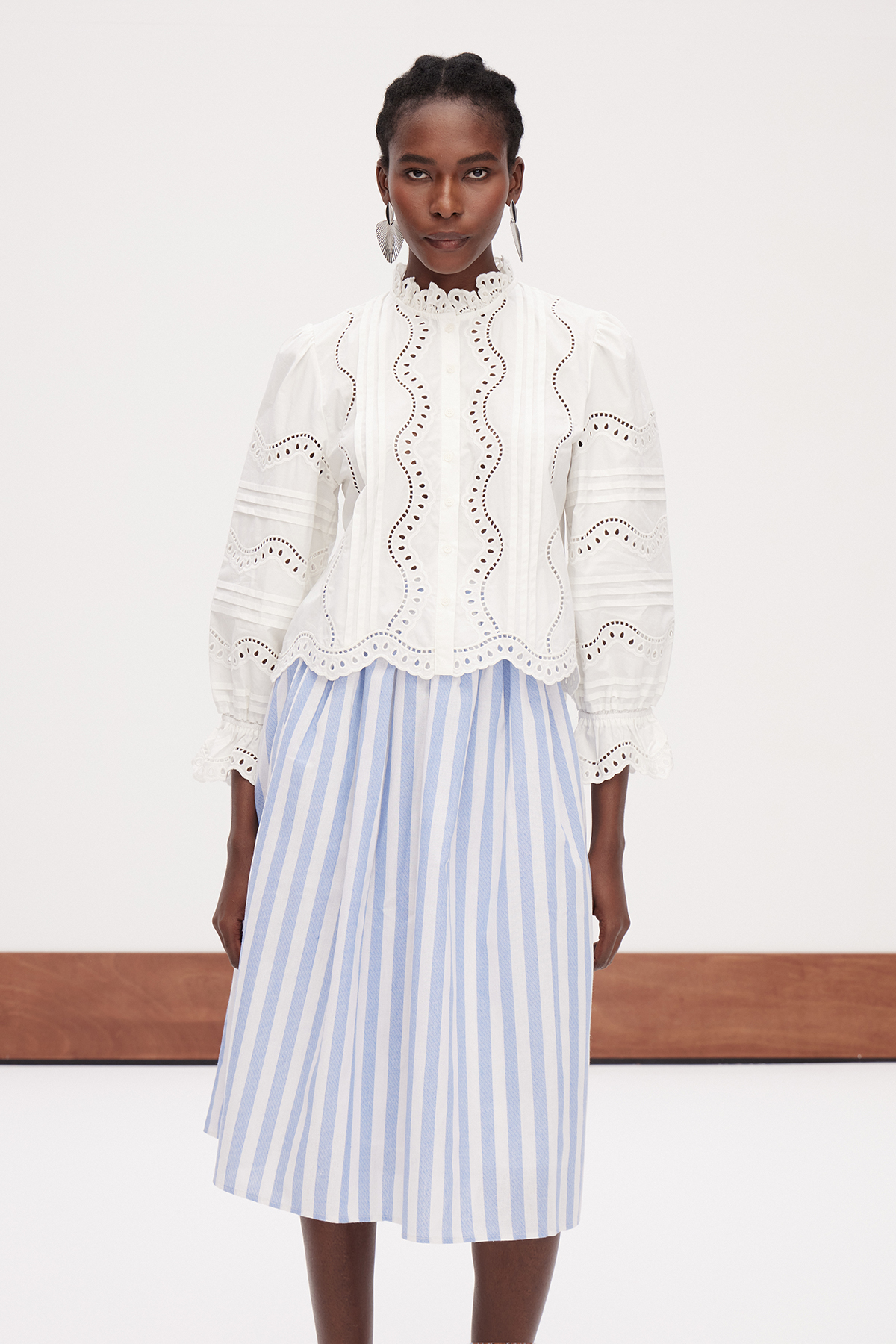 Erja Balloon Sleeve Ruffle Shirt