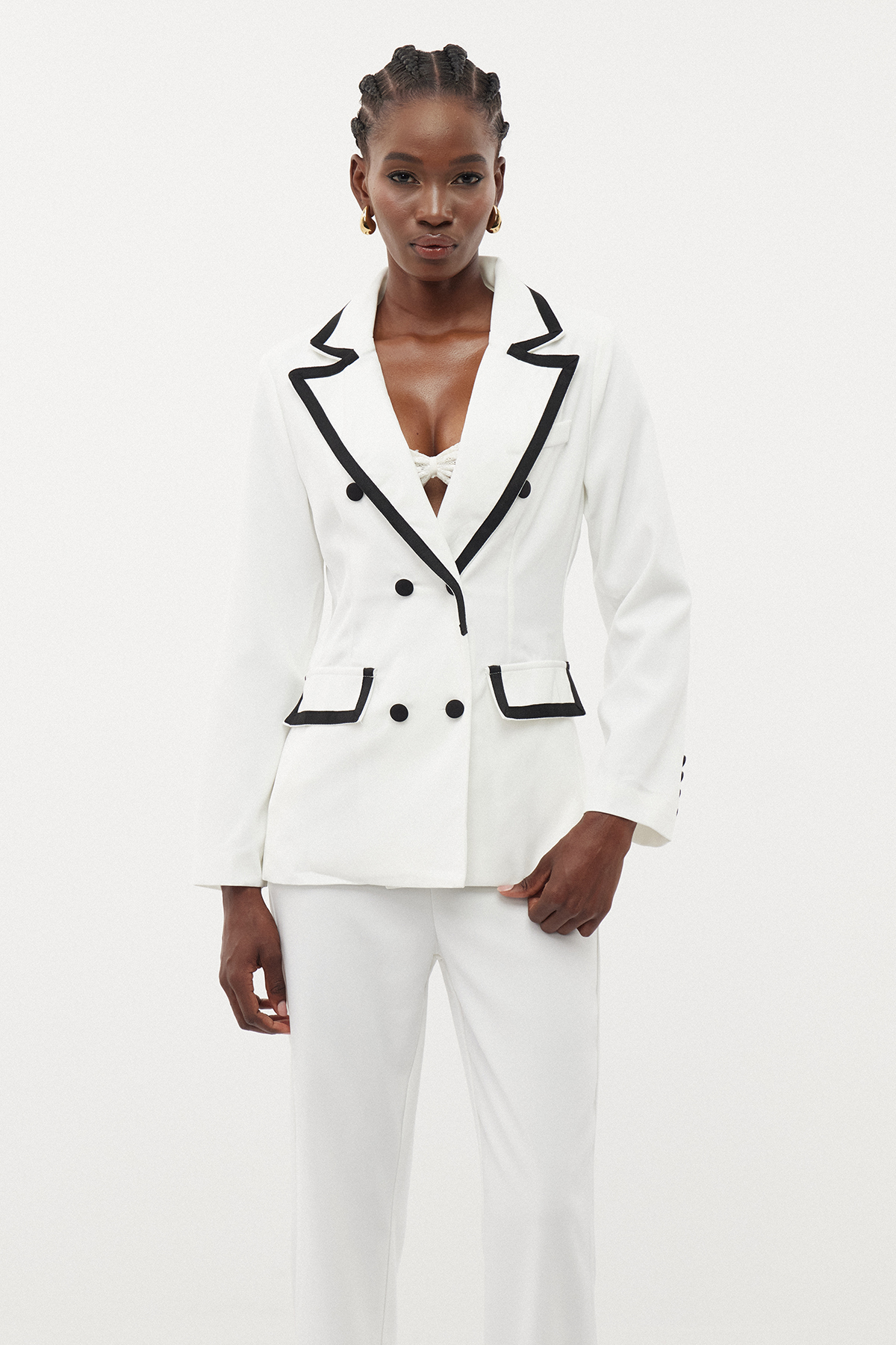 Erkin Lapel Double Breasted Pants Set