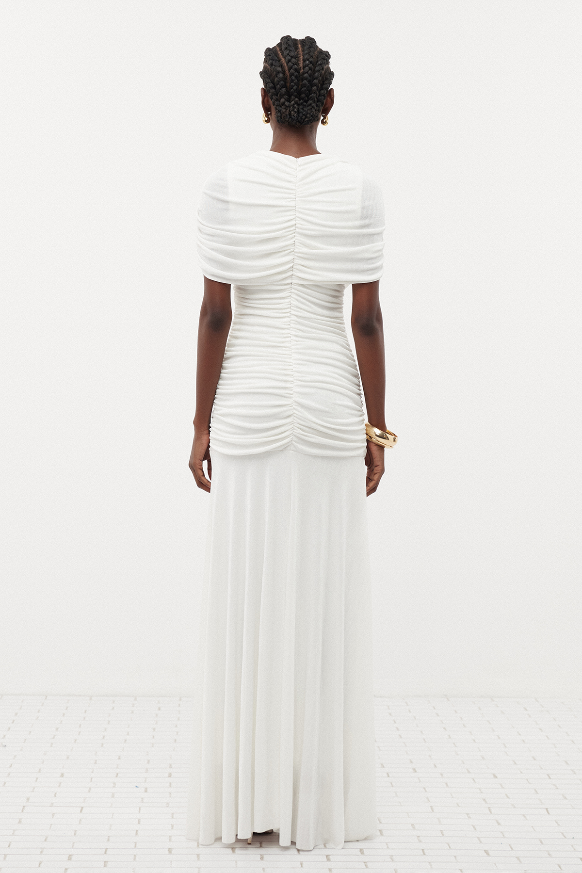 Erla Draped Maxi Dress In White