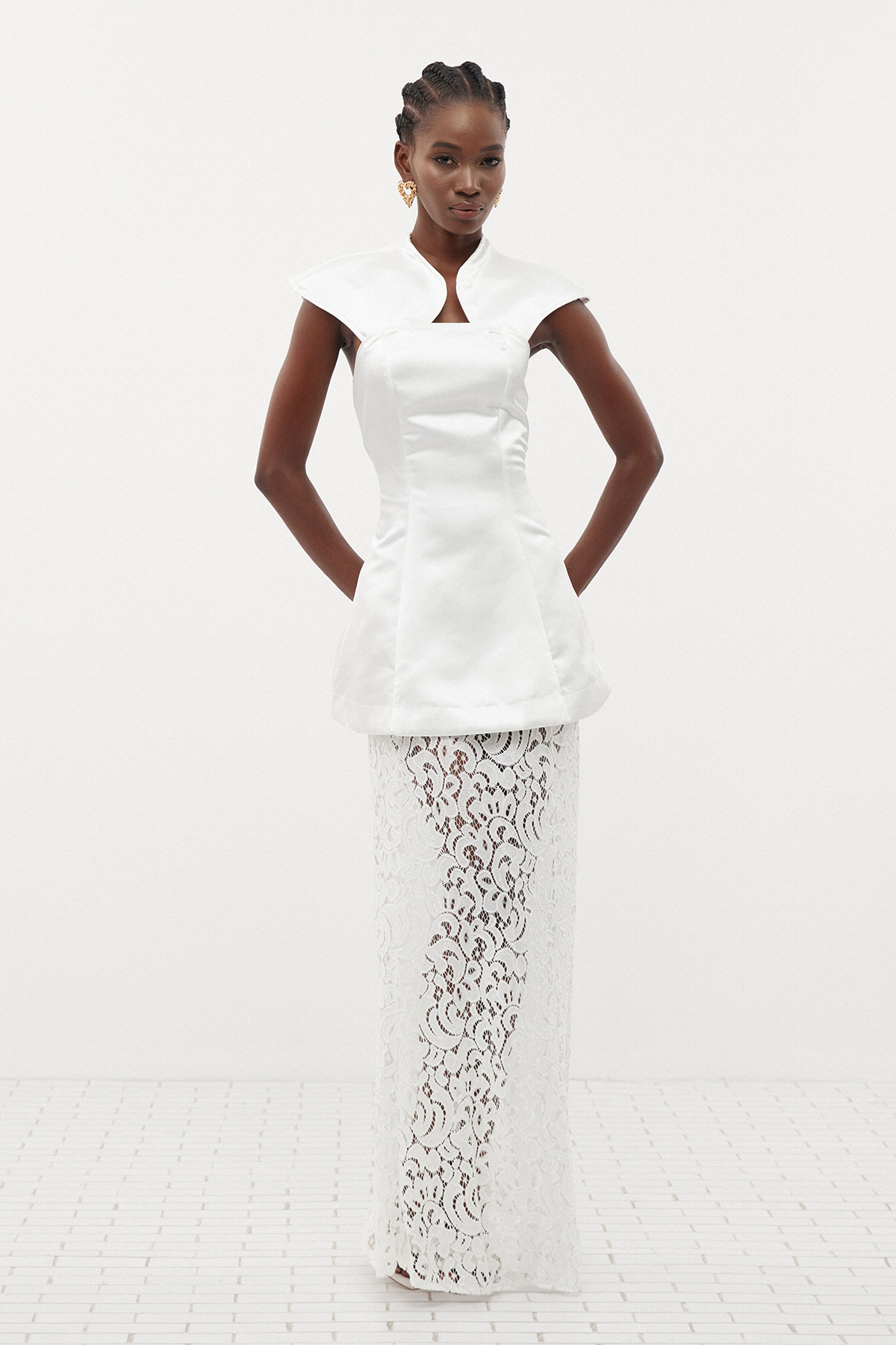 Erlea Satin Lace Skirt Set