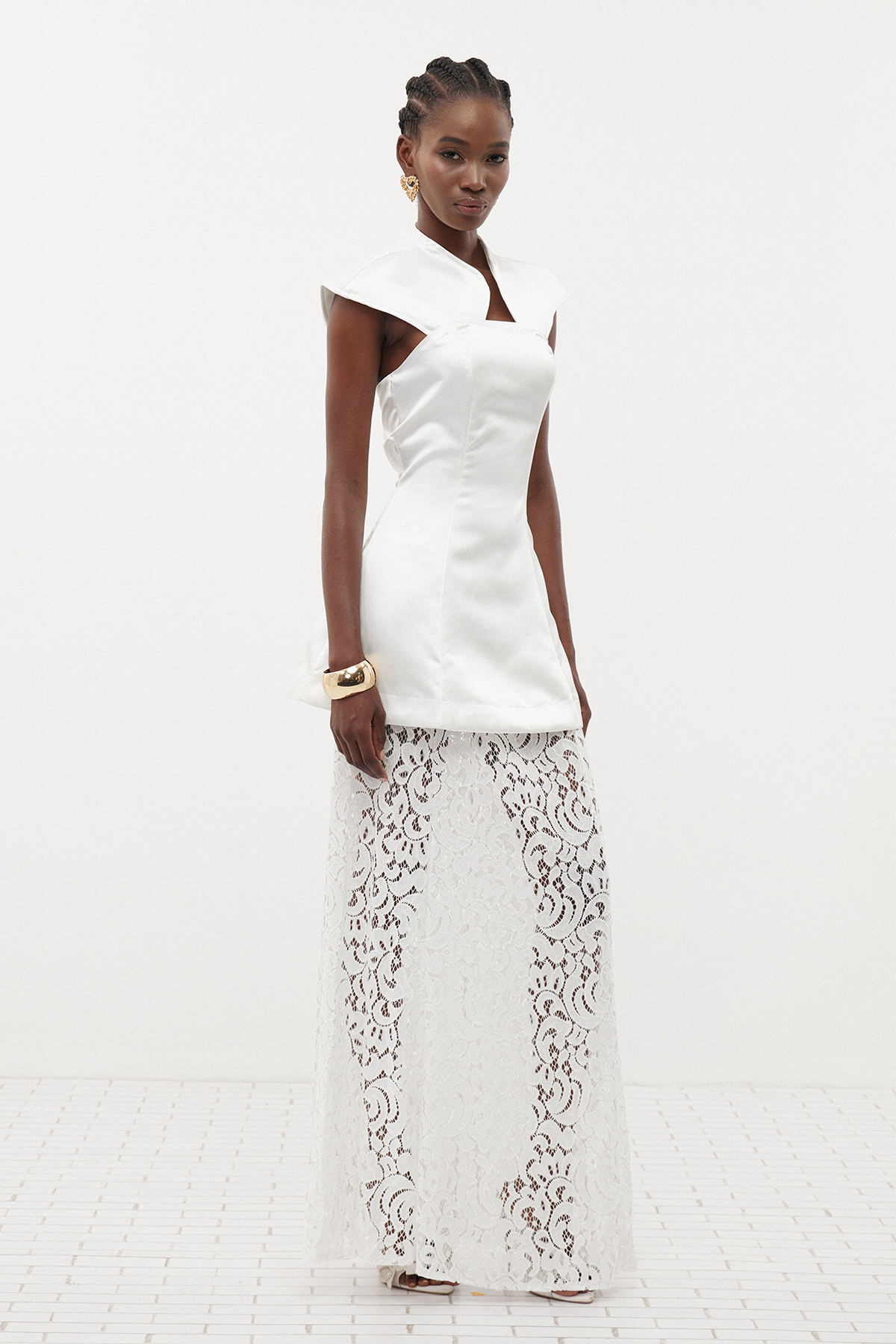 Erlea Satin Lace Skirt Set