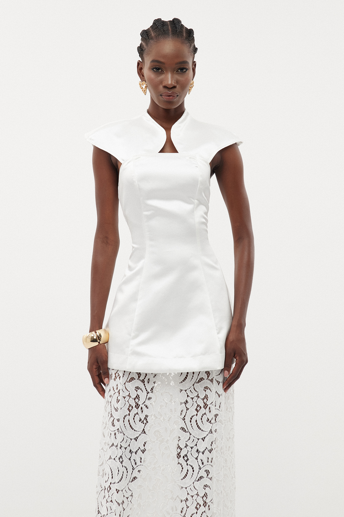 Erlea Satin Lace Skirt Set