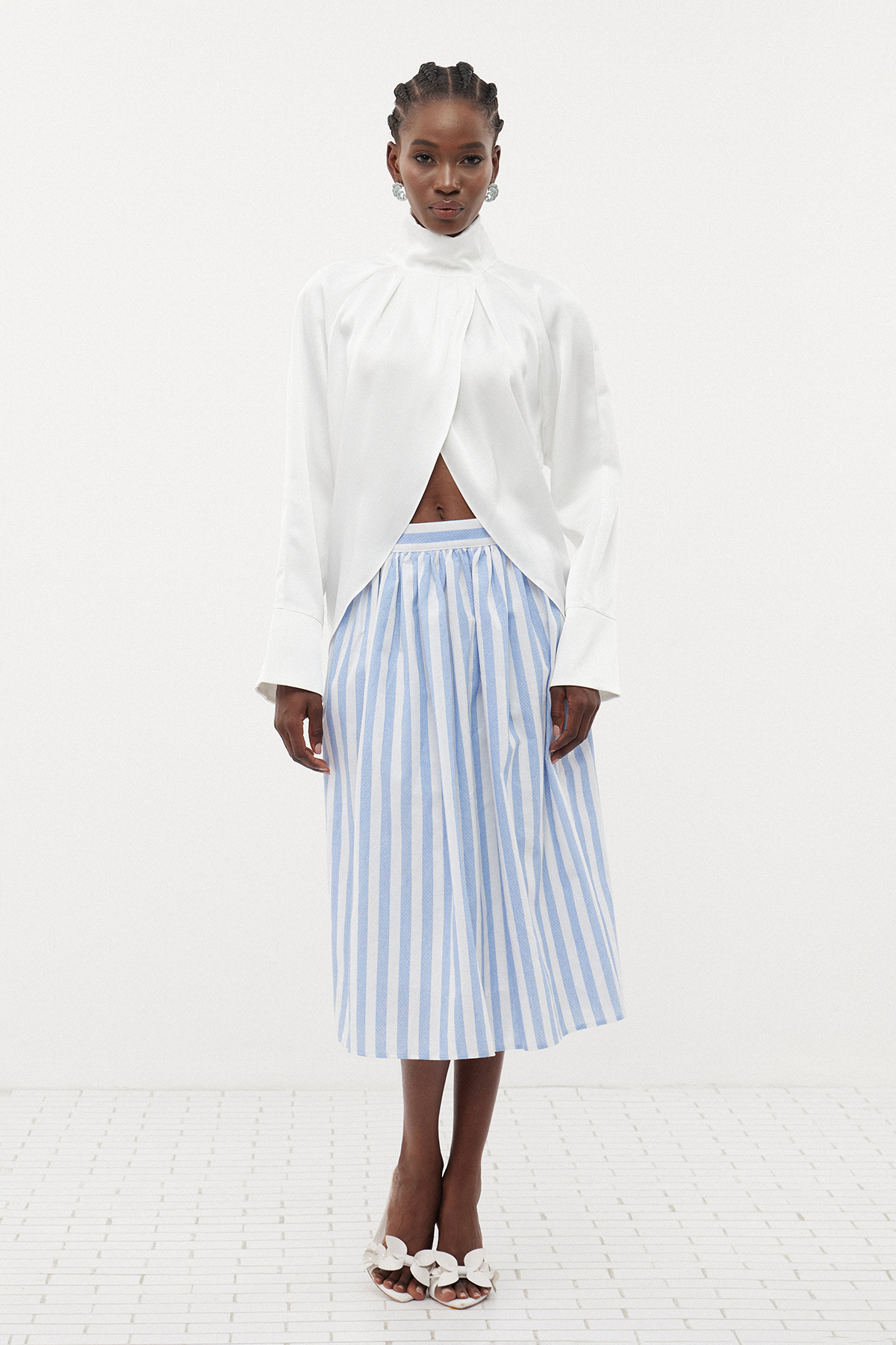 Erlinda Bell Sleeve Split Top