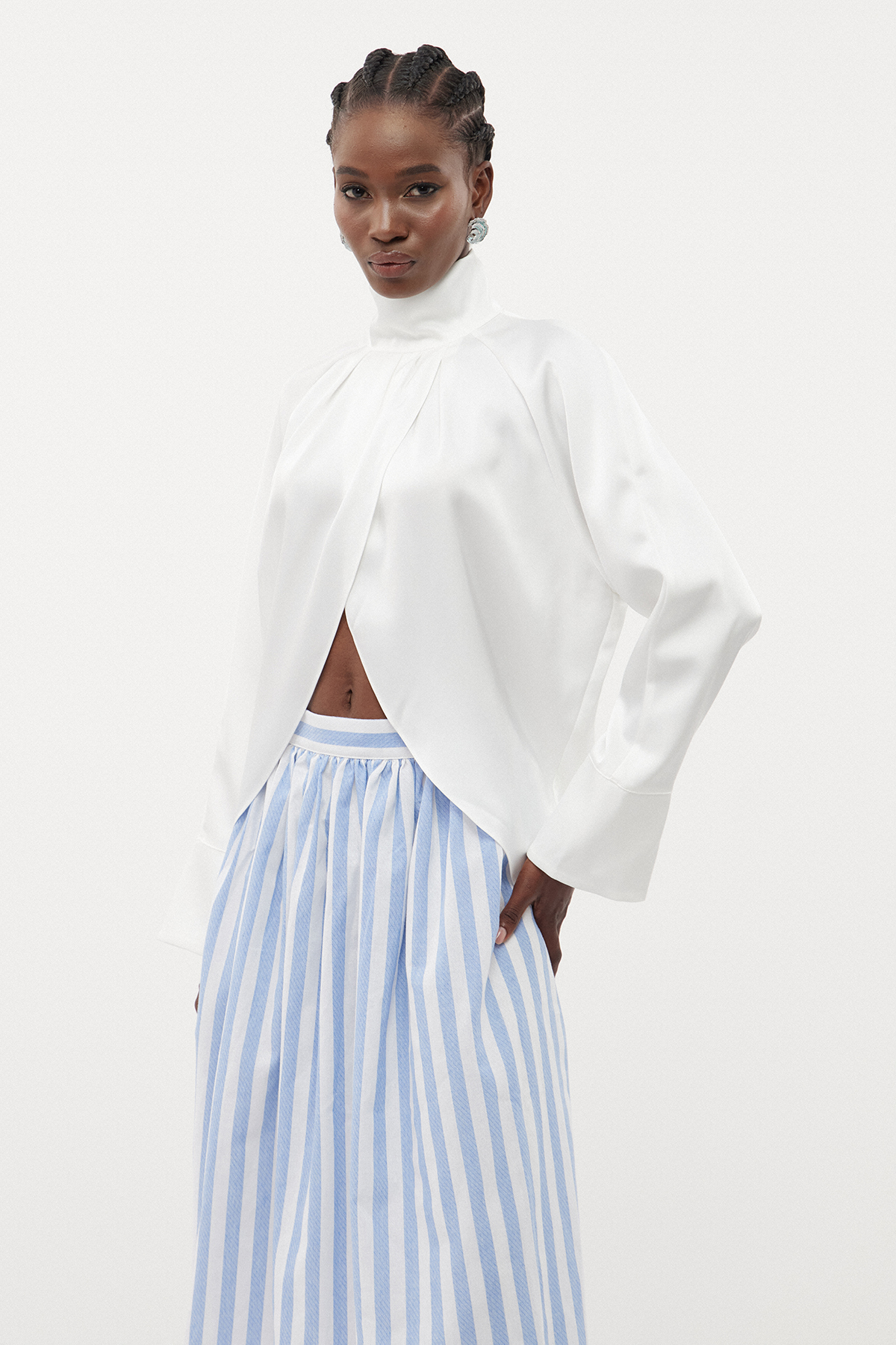Erlinda Bell Sleeve Split Top