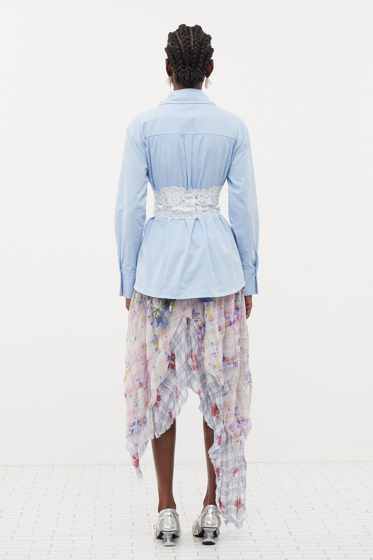 Ermenegilda Asymmetric Ruch Mini Skirt