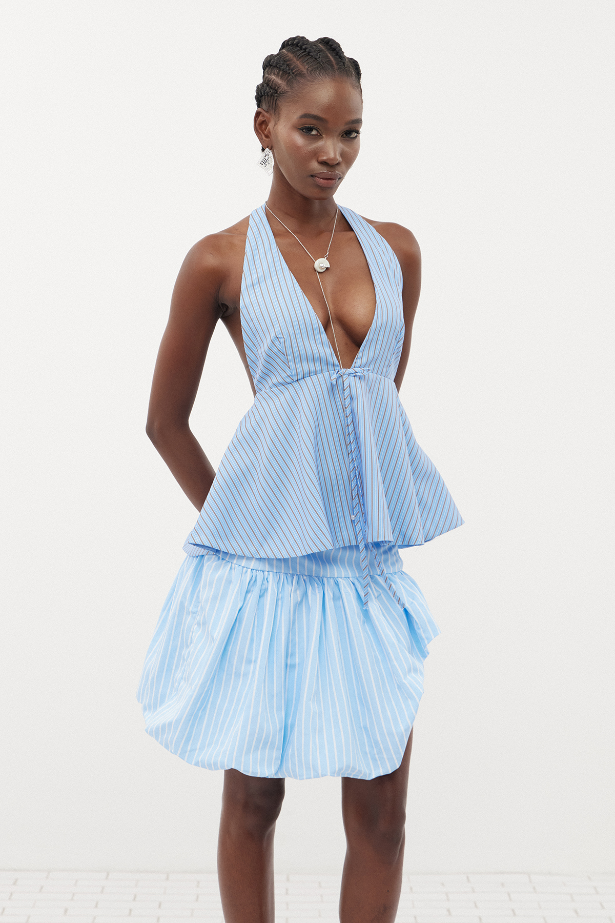 Ermenrich Halter Neck Stripe Top