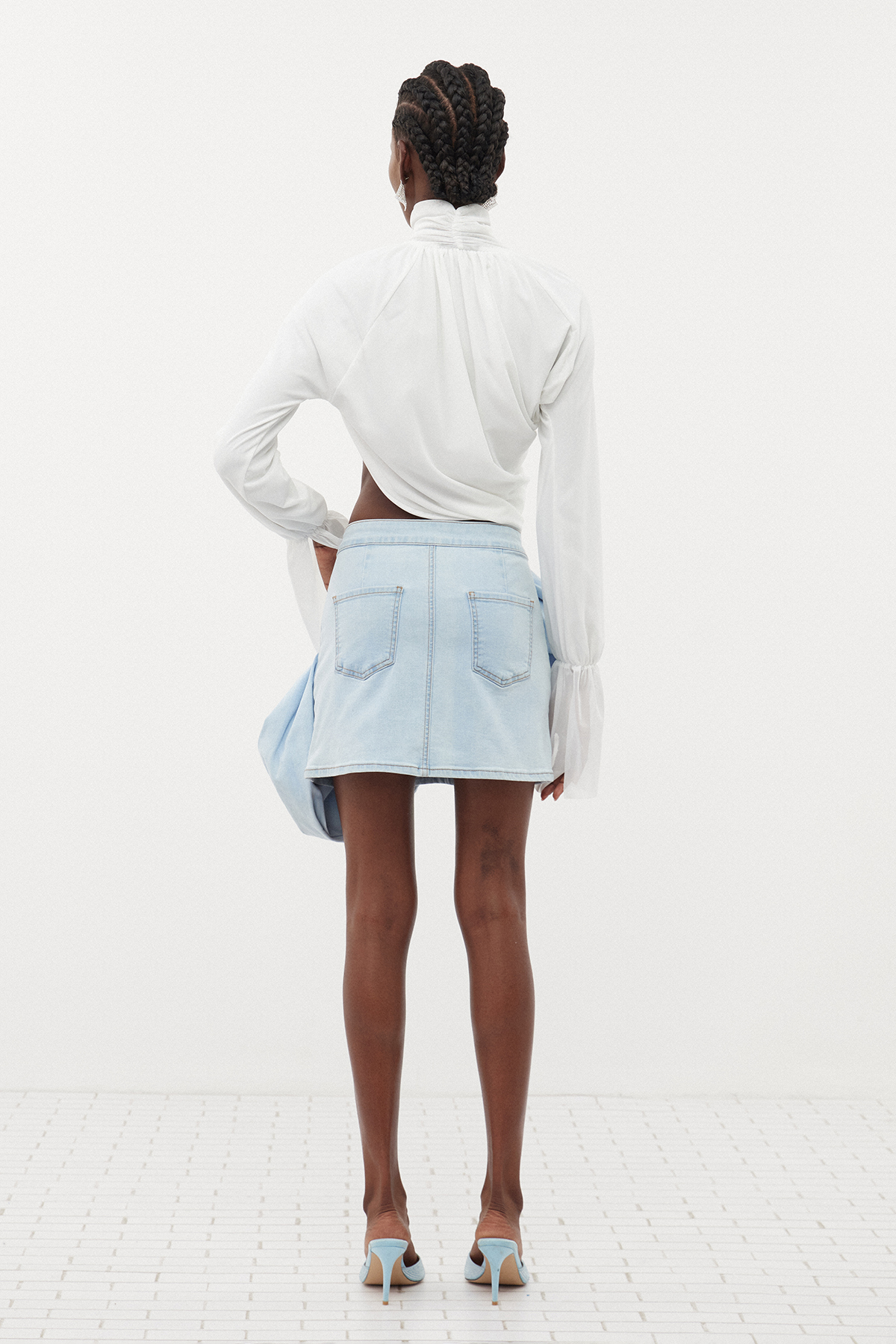 Ermentrudis Asymmetric Flower Mini Skirt