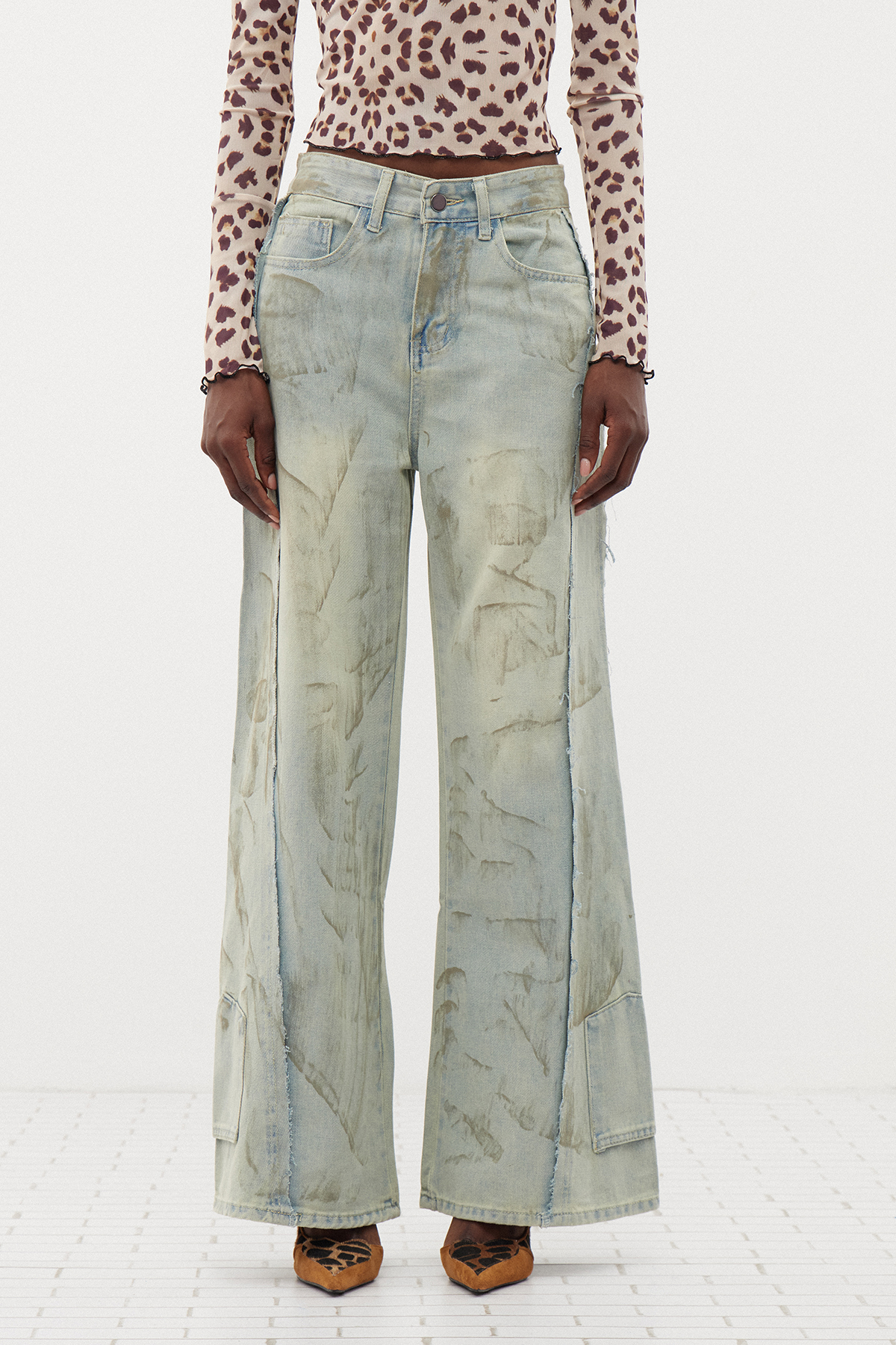 Ern Fringe Wide Leg Jeans