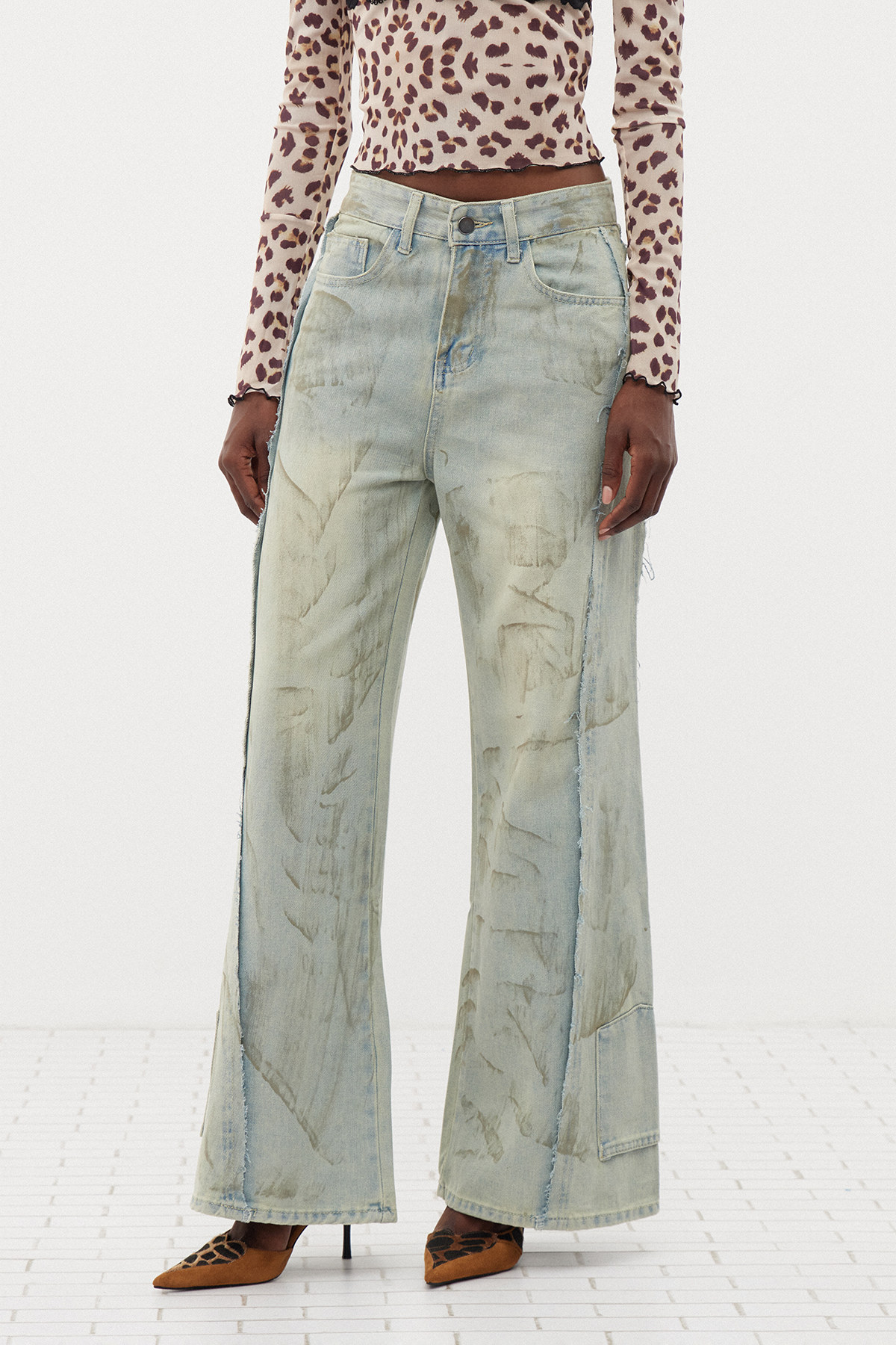 Ern Fringe Wide Leg Jeans