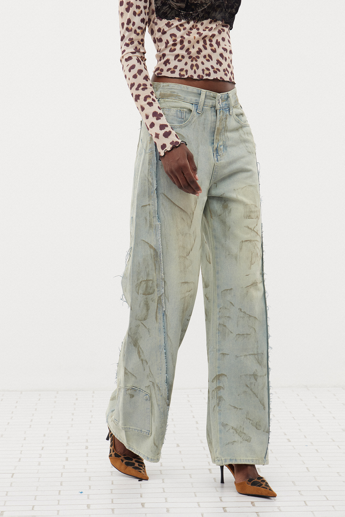 Ern Fringe Wide Leg Jeans