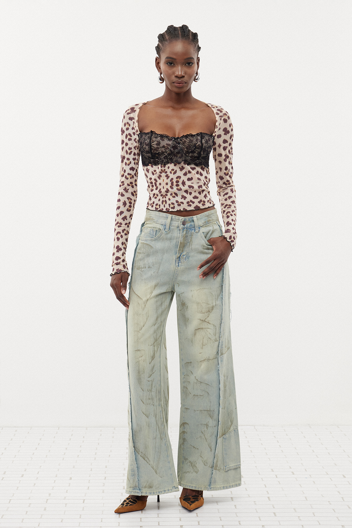 Ern Fringe Wide Leg Jeans