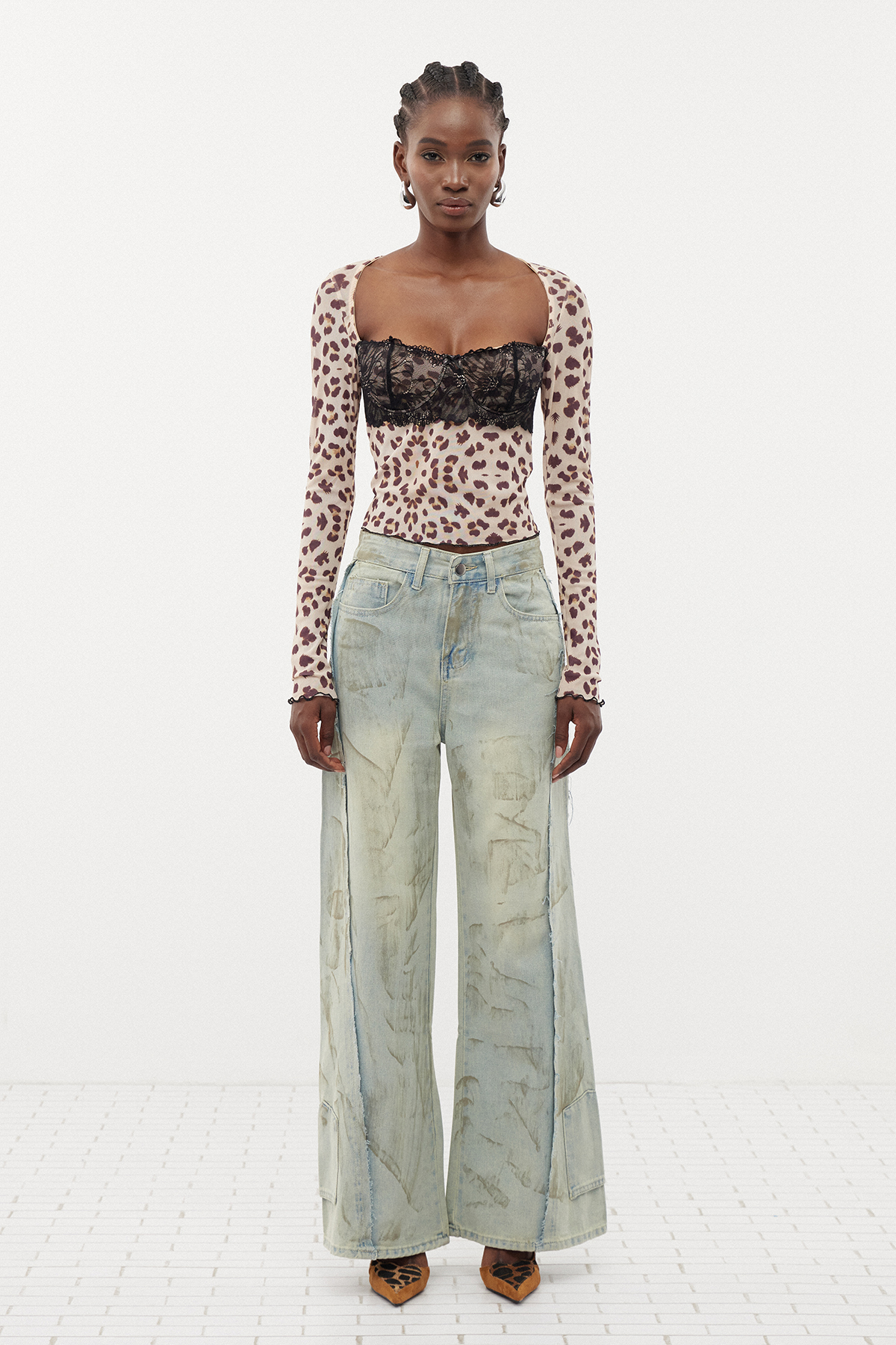 Erna Lace Leopard Top