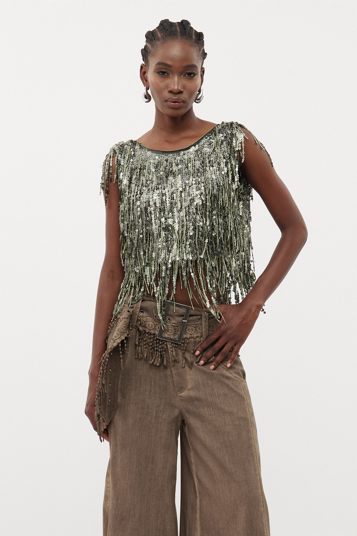 Ernar Sequin Chain Top