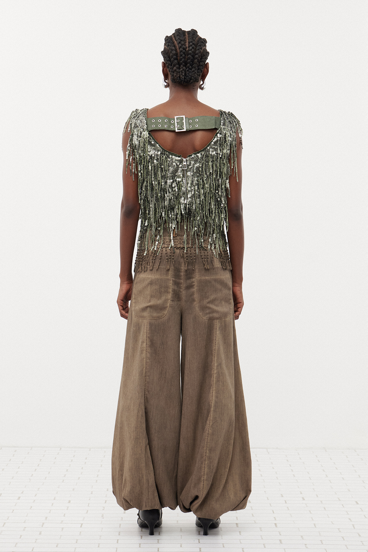 Ernar Sequin Chain Top