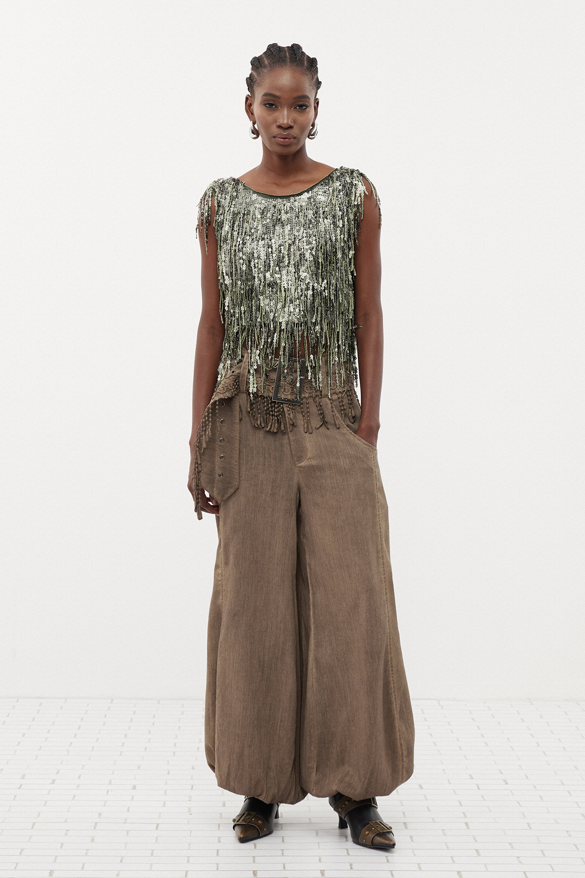 Ferchar Fringe Balloon Pants