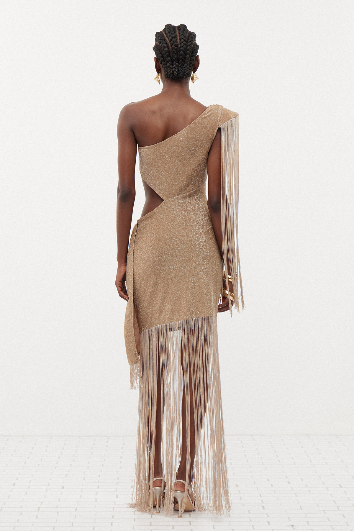 Ernest One Shoulder Fringe Maxi Dress