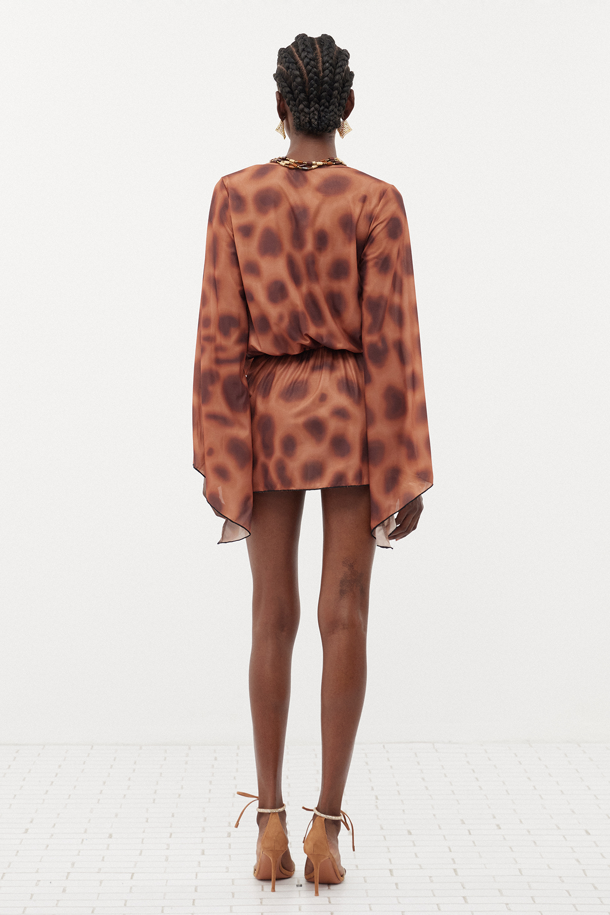Ernesta Cowl Neck Leopard Mini Dress