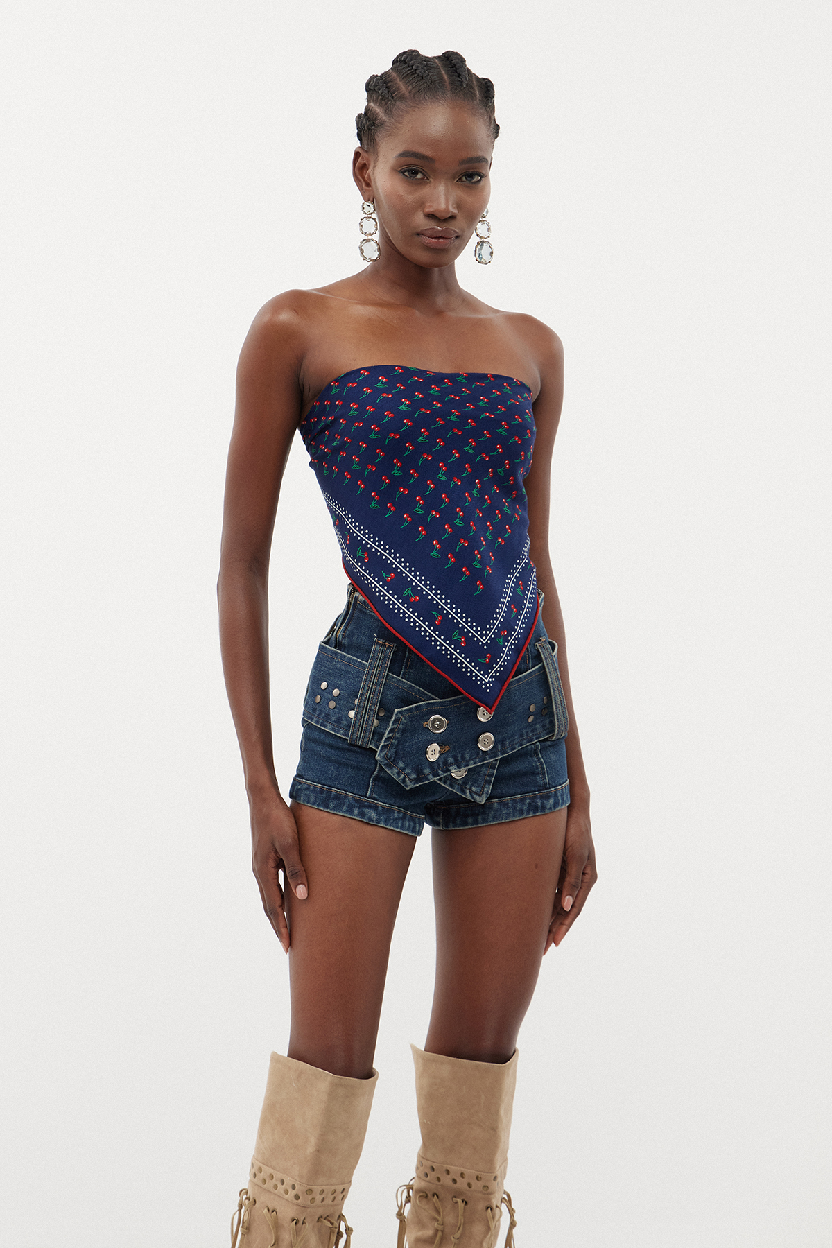 Ernestine Print Bandana Top