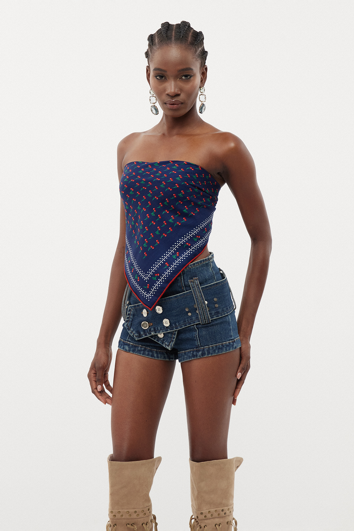 Ernestine Print Bandana Top