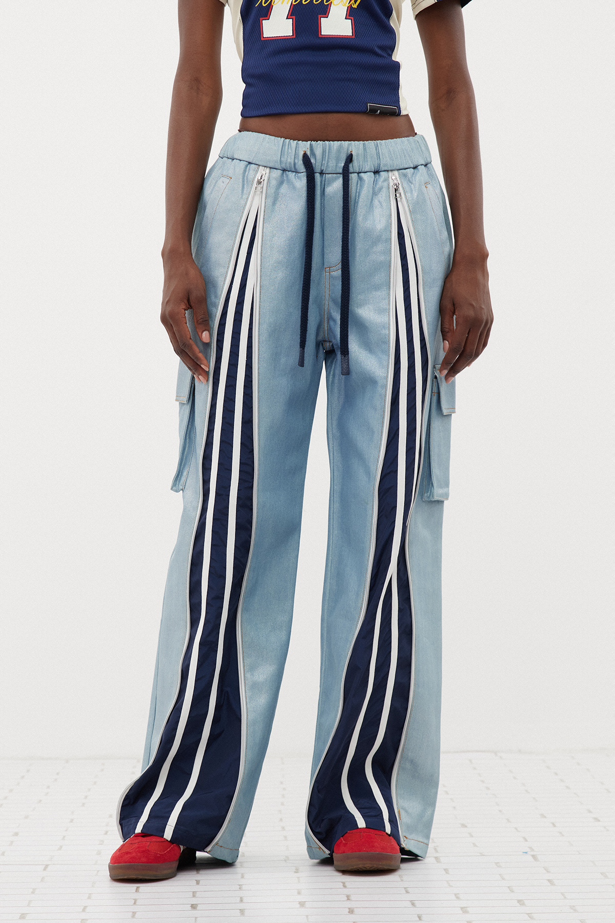 Ernst Metallic Zipper Pants