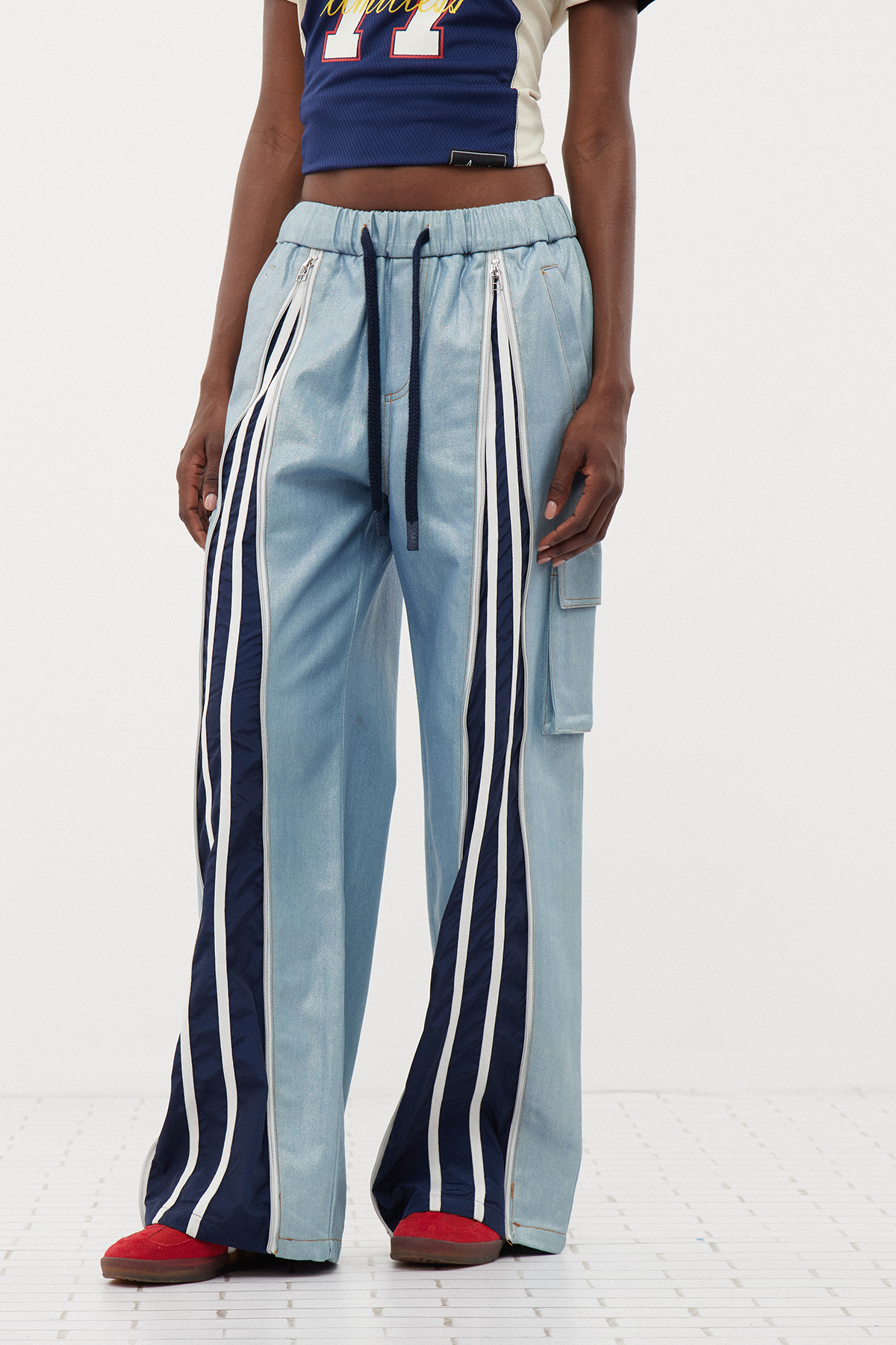 Ernst Metallic Zipper Pants