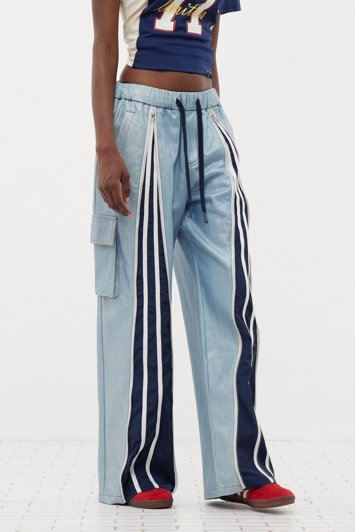 Ernst Metallic Zipper Pants