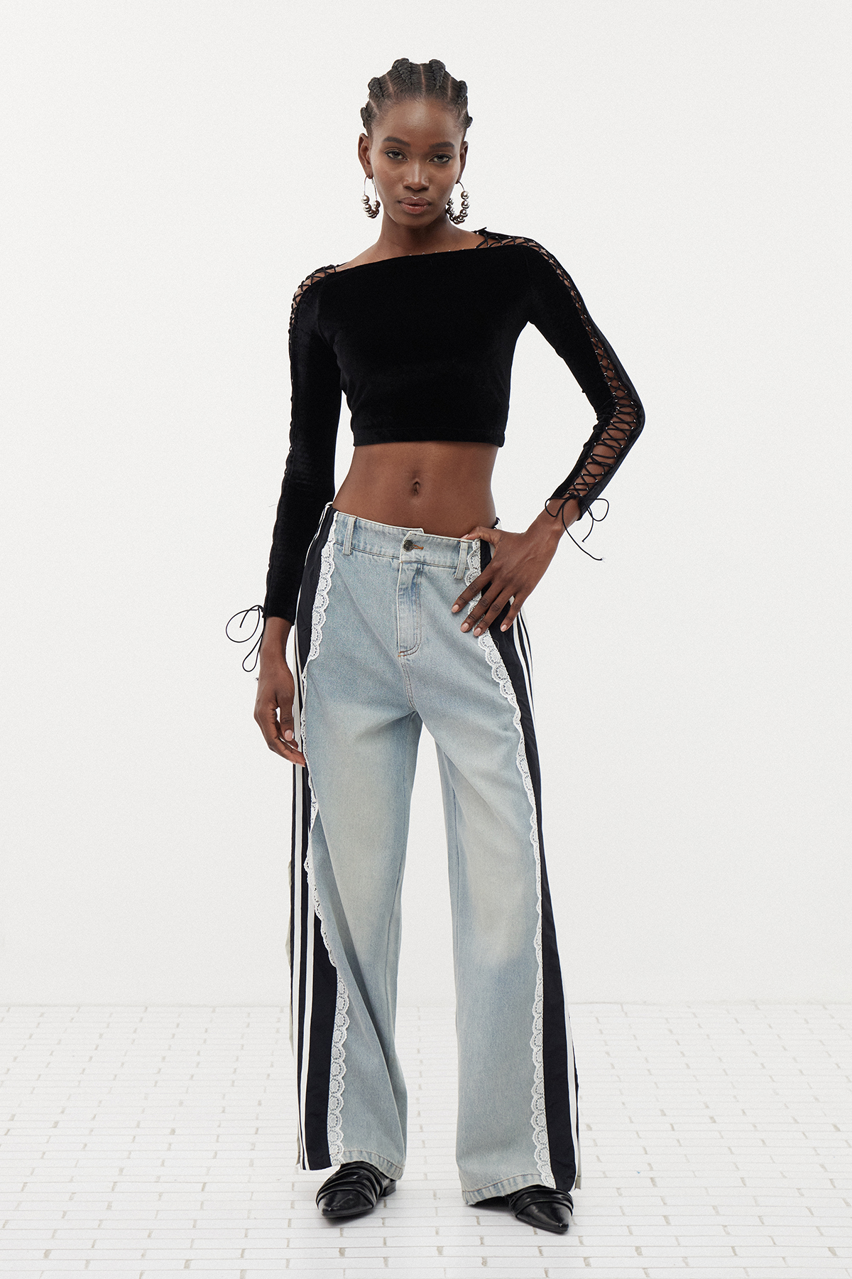 Ernust Lace Stripe Jeans