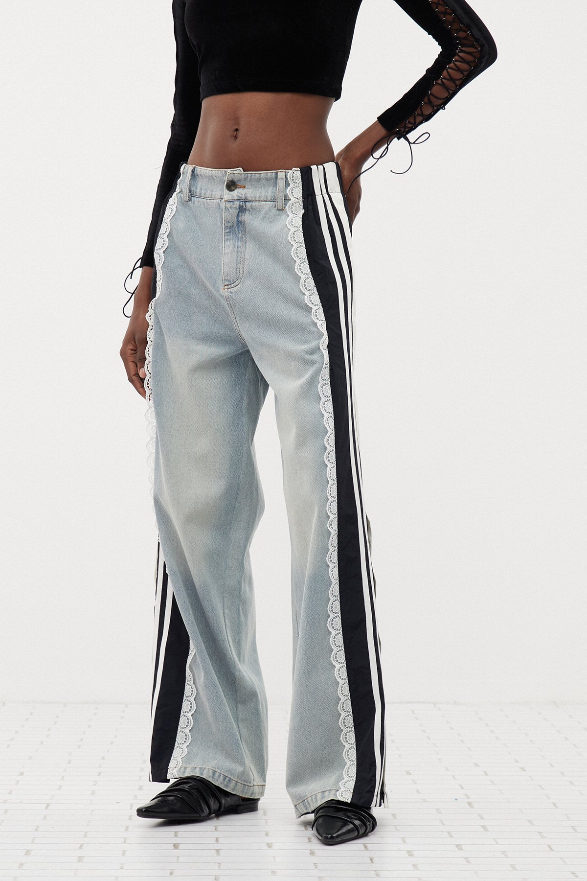 Ernust Lace Stripe Jeans