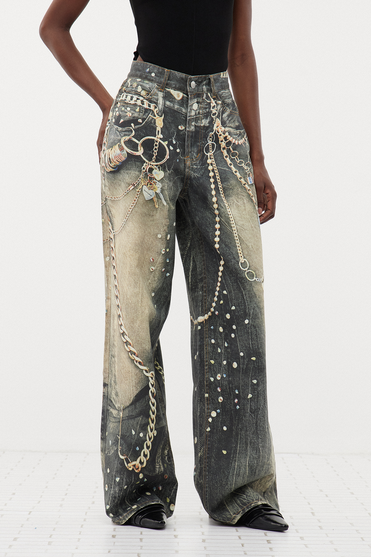 Erramun Chain Print Jeans