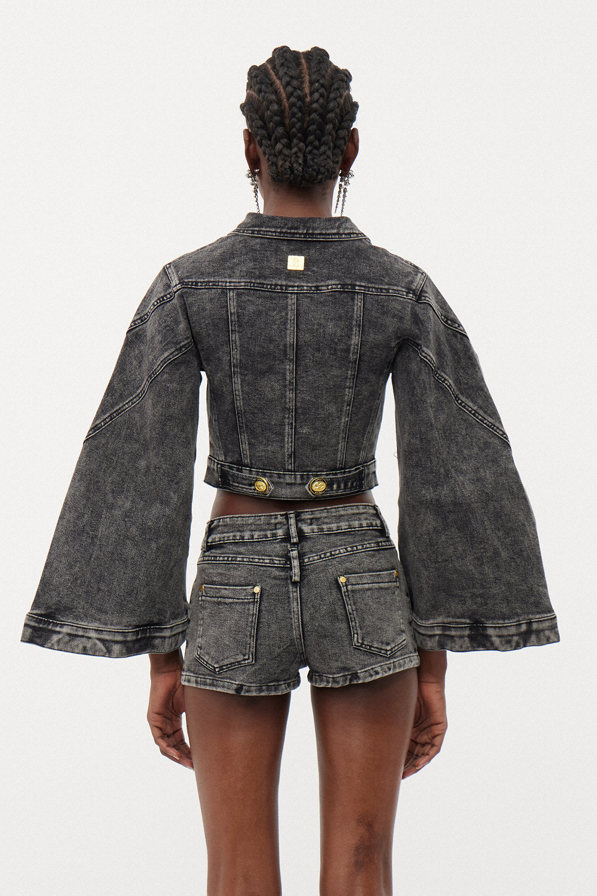 Erva Bell Sleeve Denim Pants Set