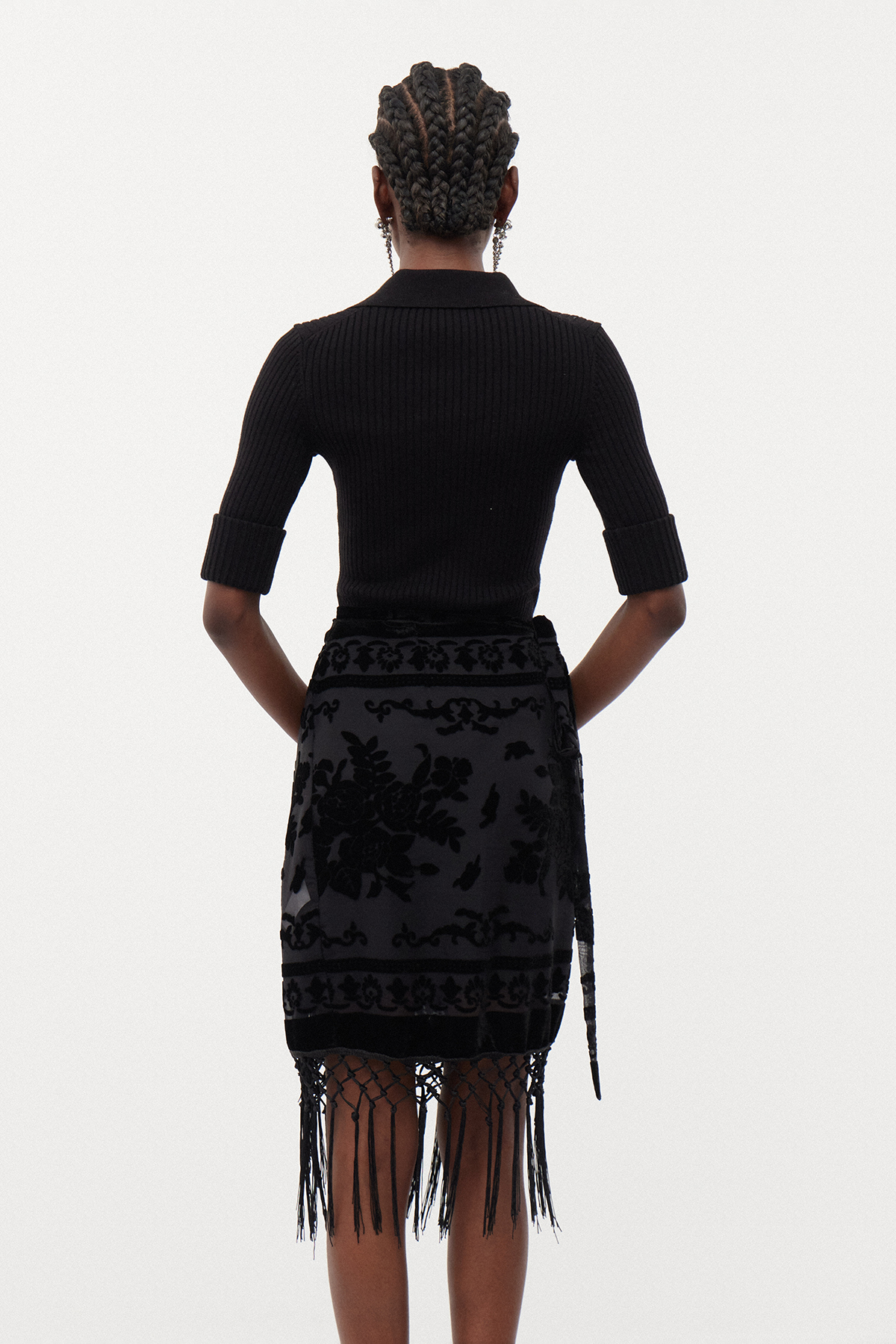 Esaias Fringe Midi Skirt