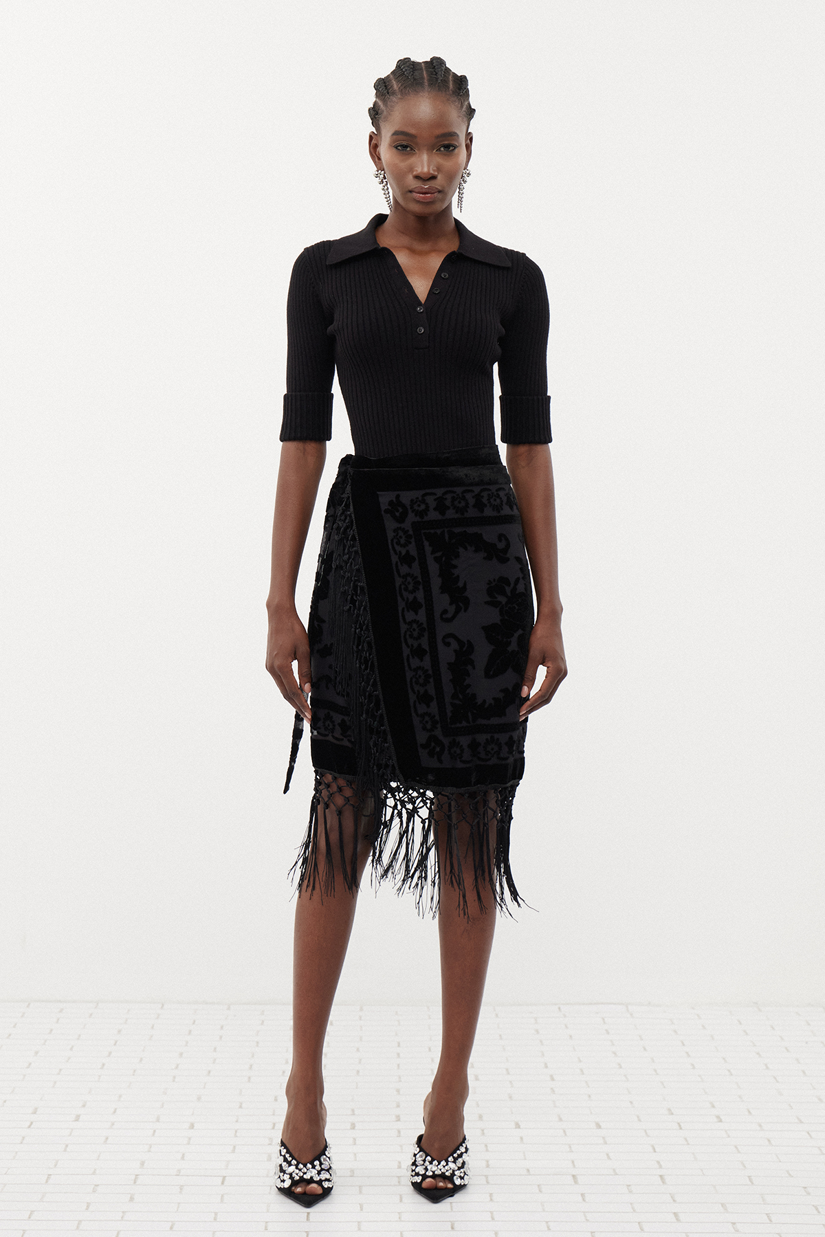 Esaias Fringe Midi Skirt