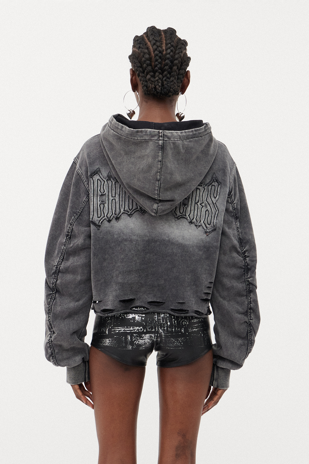 Esdras Hooded Ripped Top