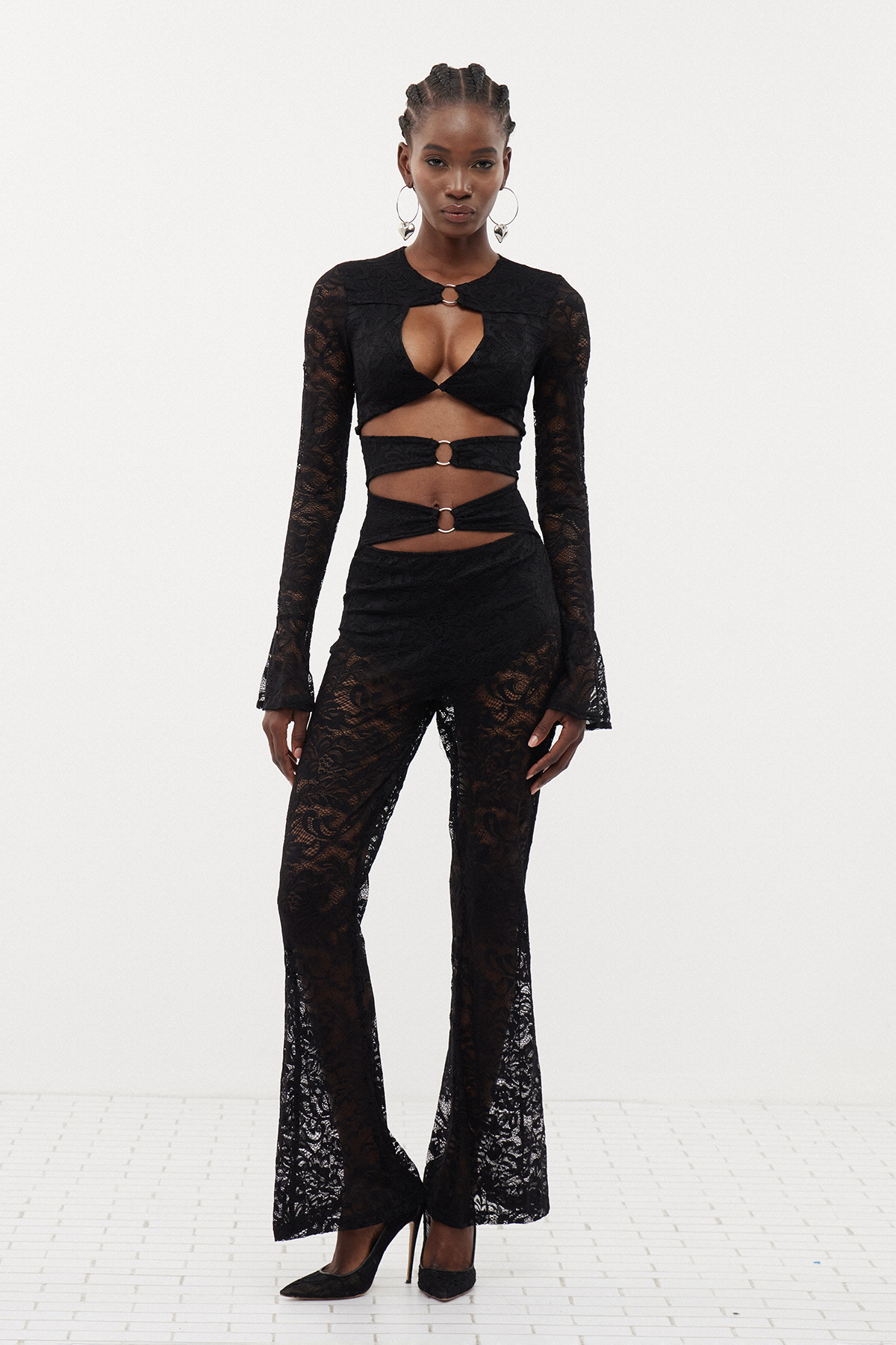 Eseld Lace Cutout Jumpsuit
