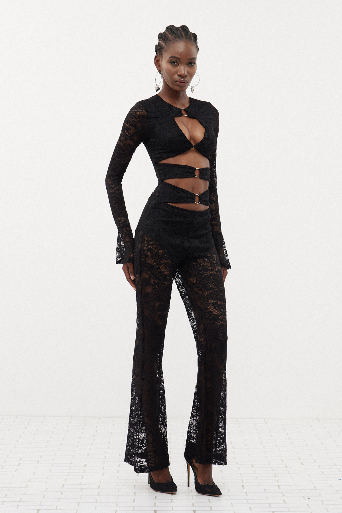 Eseld Lace Cutout Jumpsuit