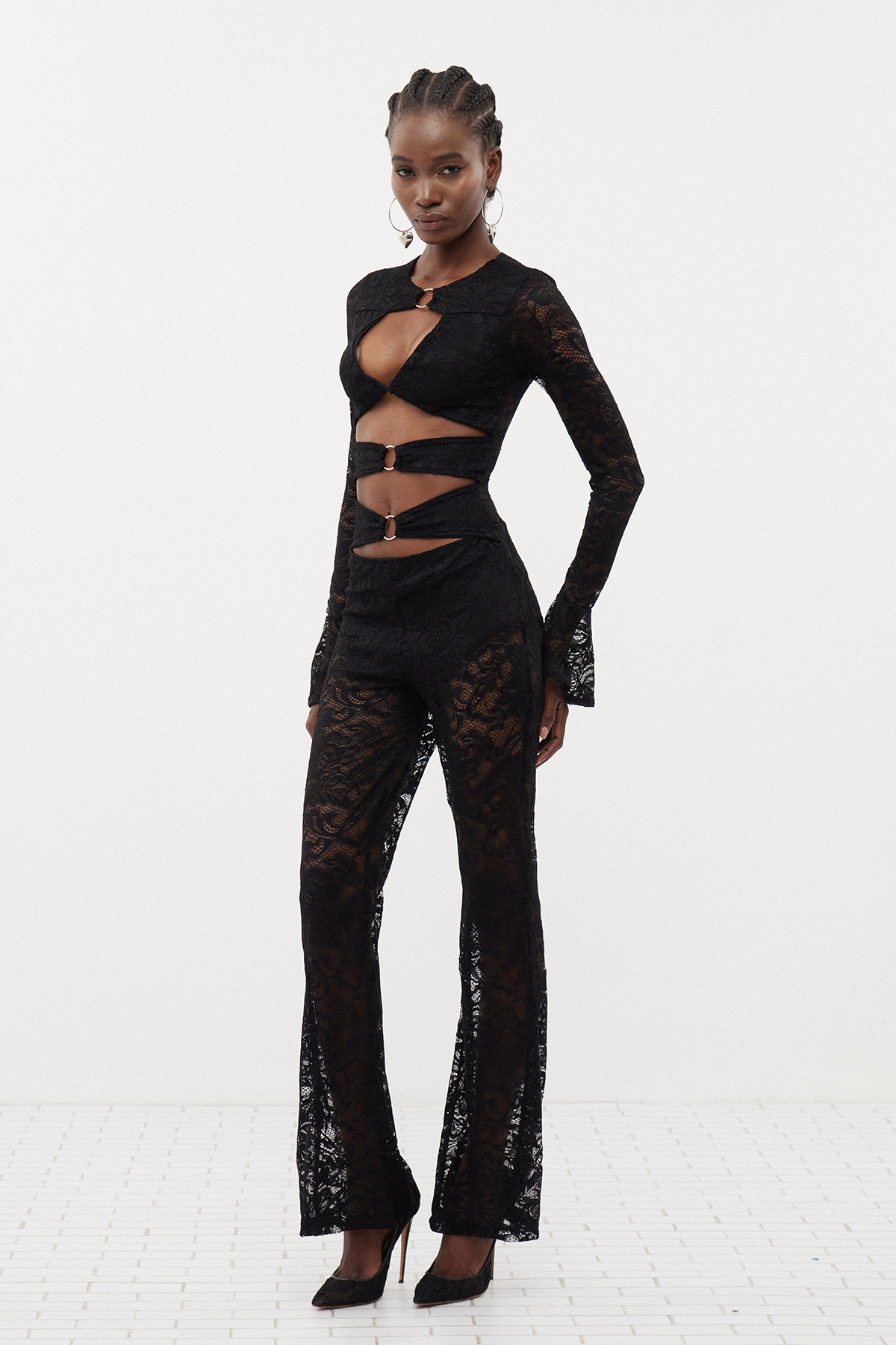 Eseld Lace Cutout Jumpsuit