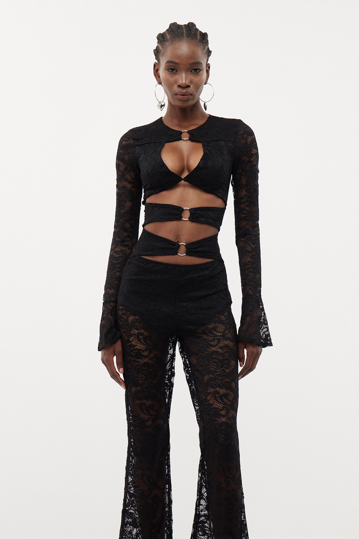 Eseld Lace Cutout Jumpsuit