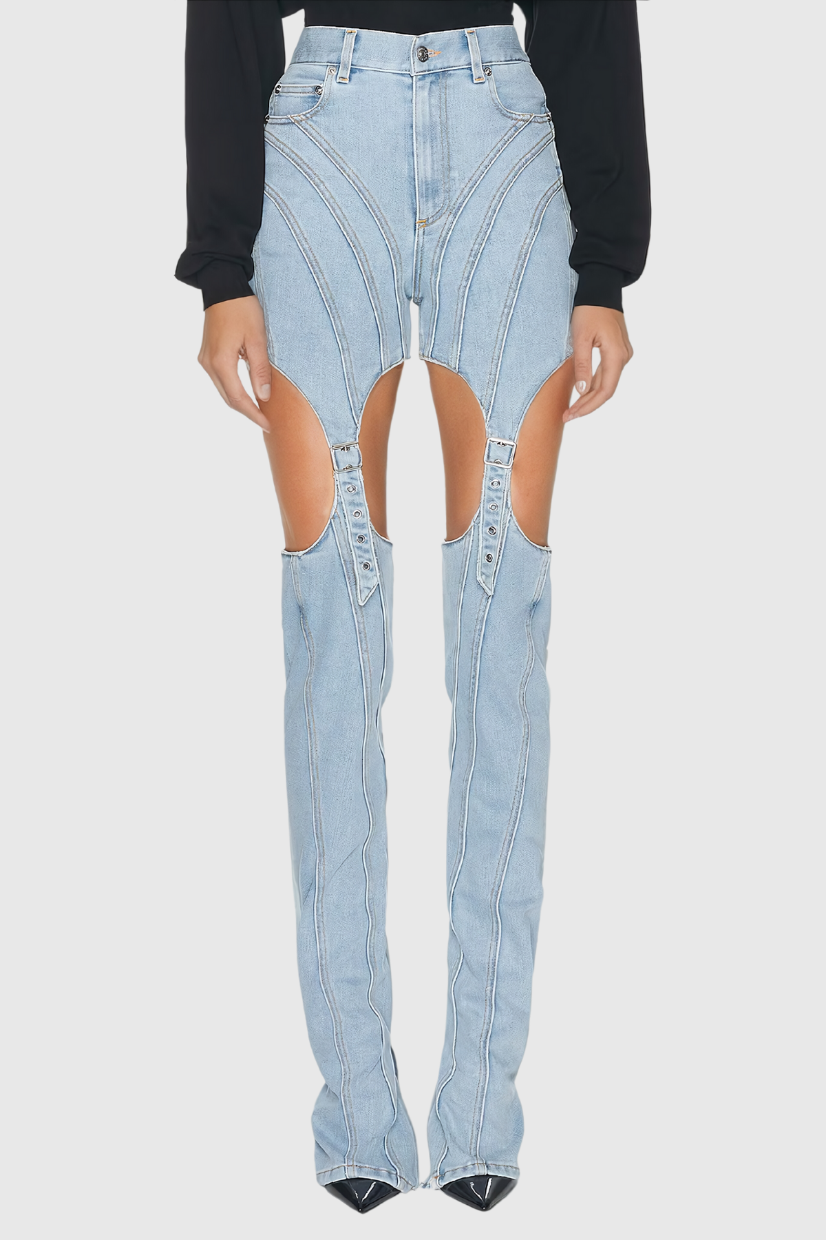 Eshwari Stripe Cutout Jeans