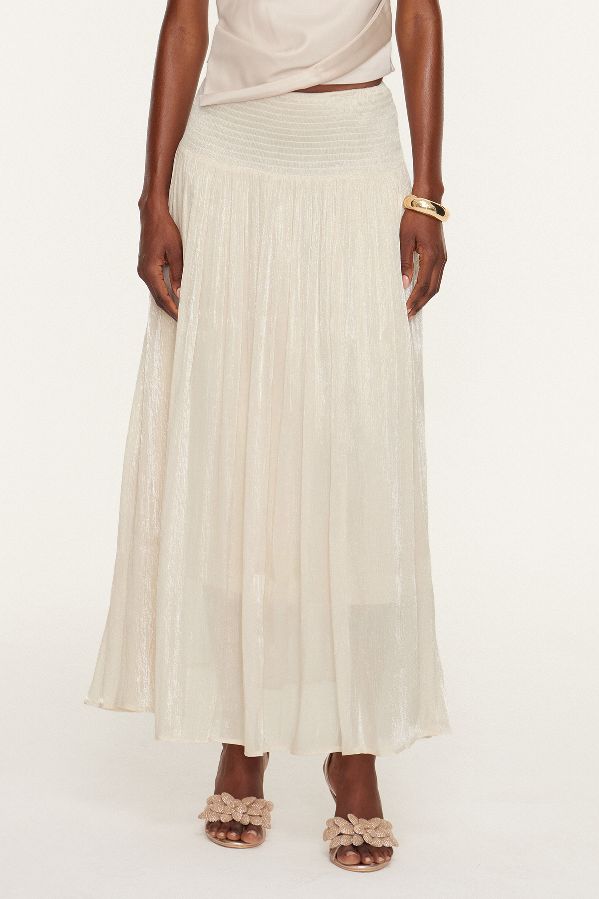 Esi High Rise Ruch Maxi Skirt