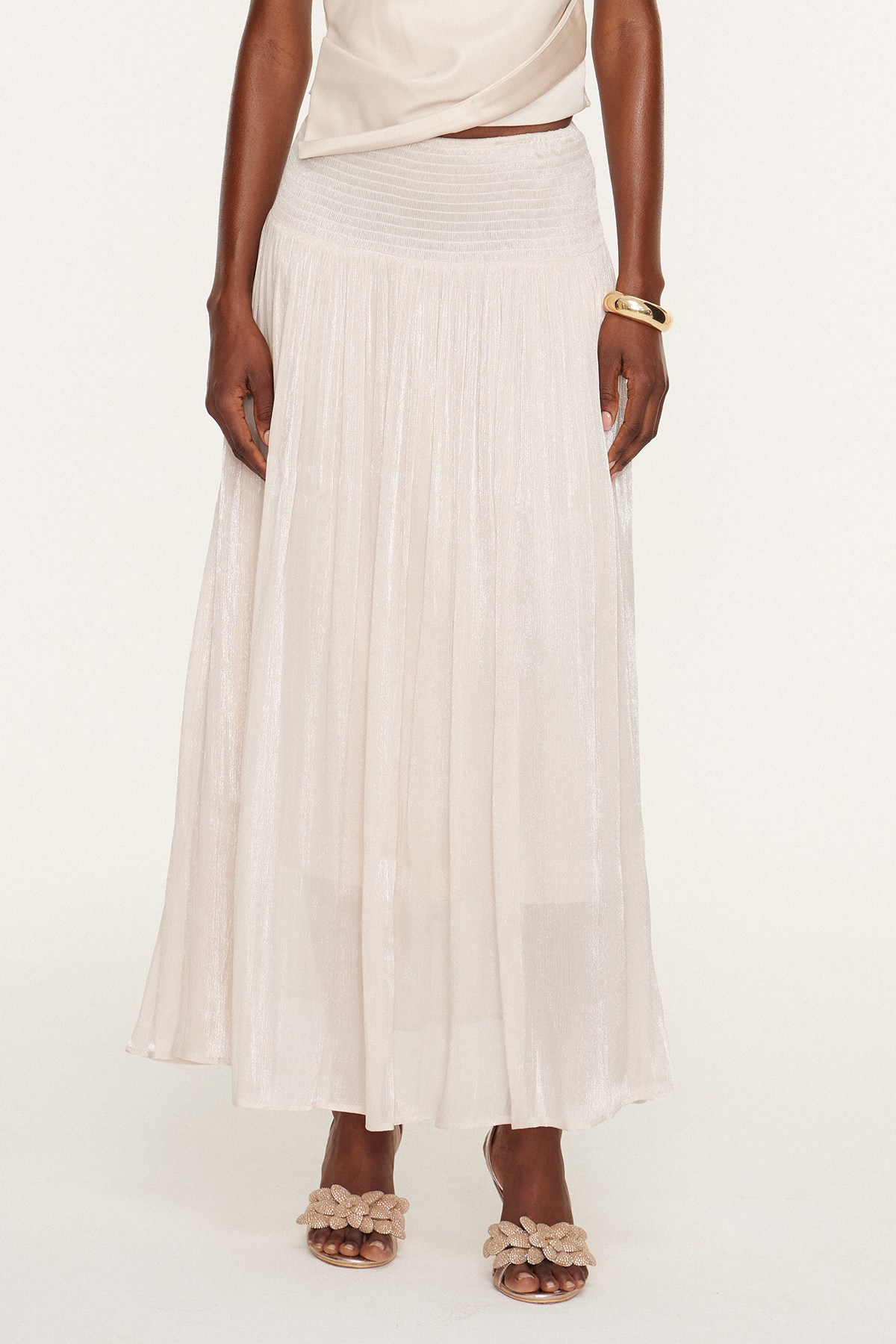 Esi High Rise Ruch Maxi Skirt