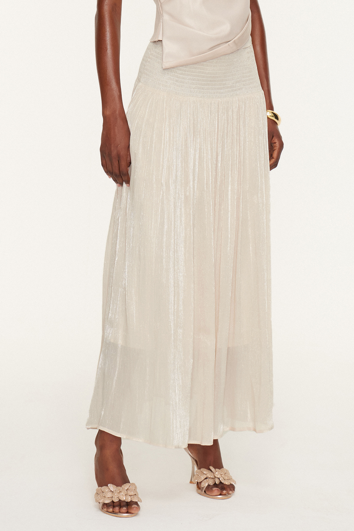 Esi High Rise Ruch Maxi Skirt