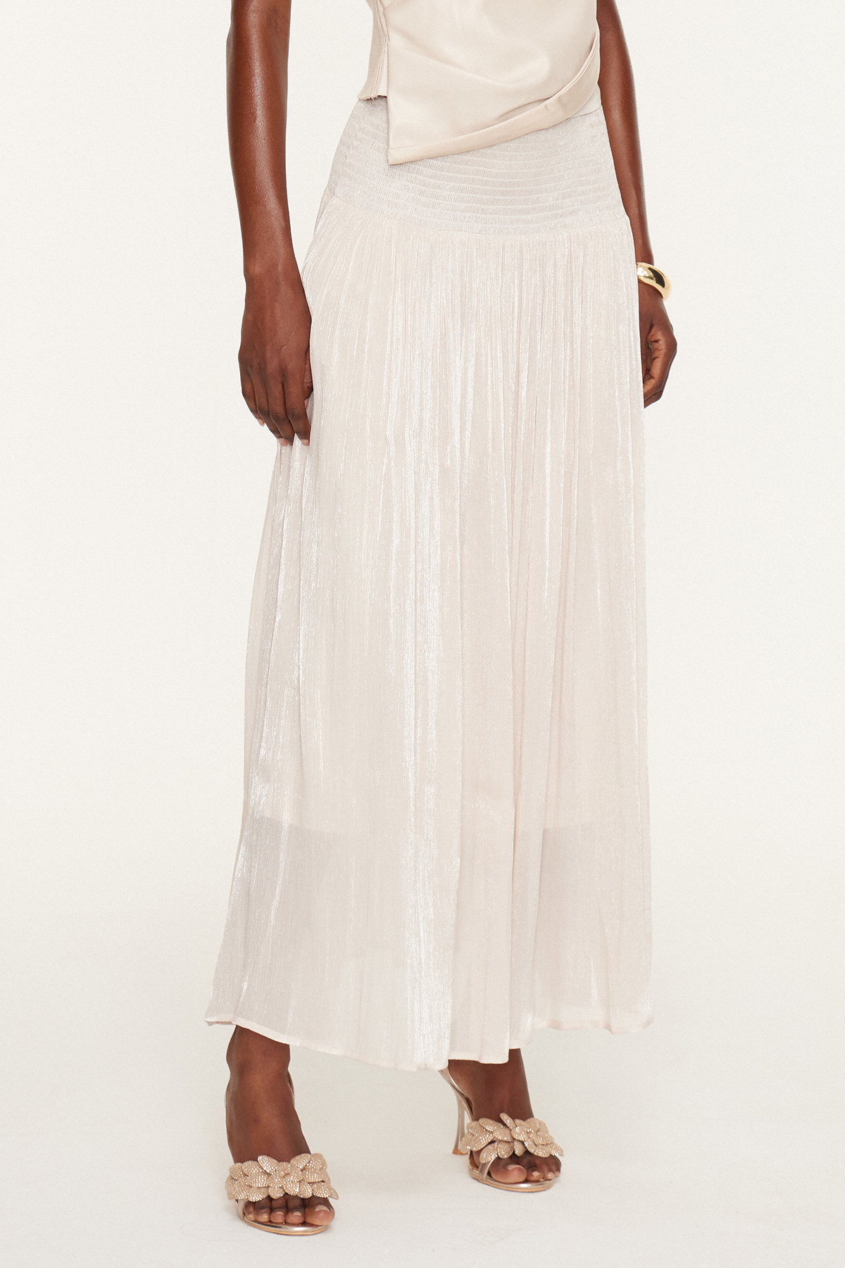 Esi High Rise Ruch Maxi Skirt